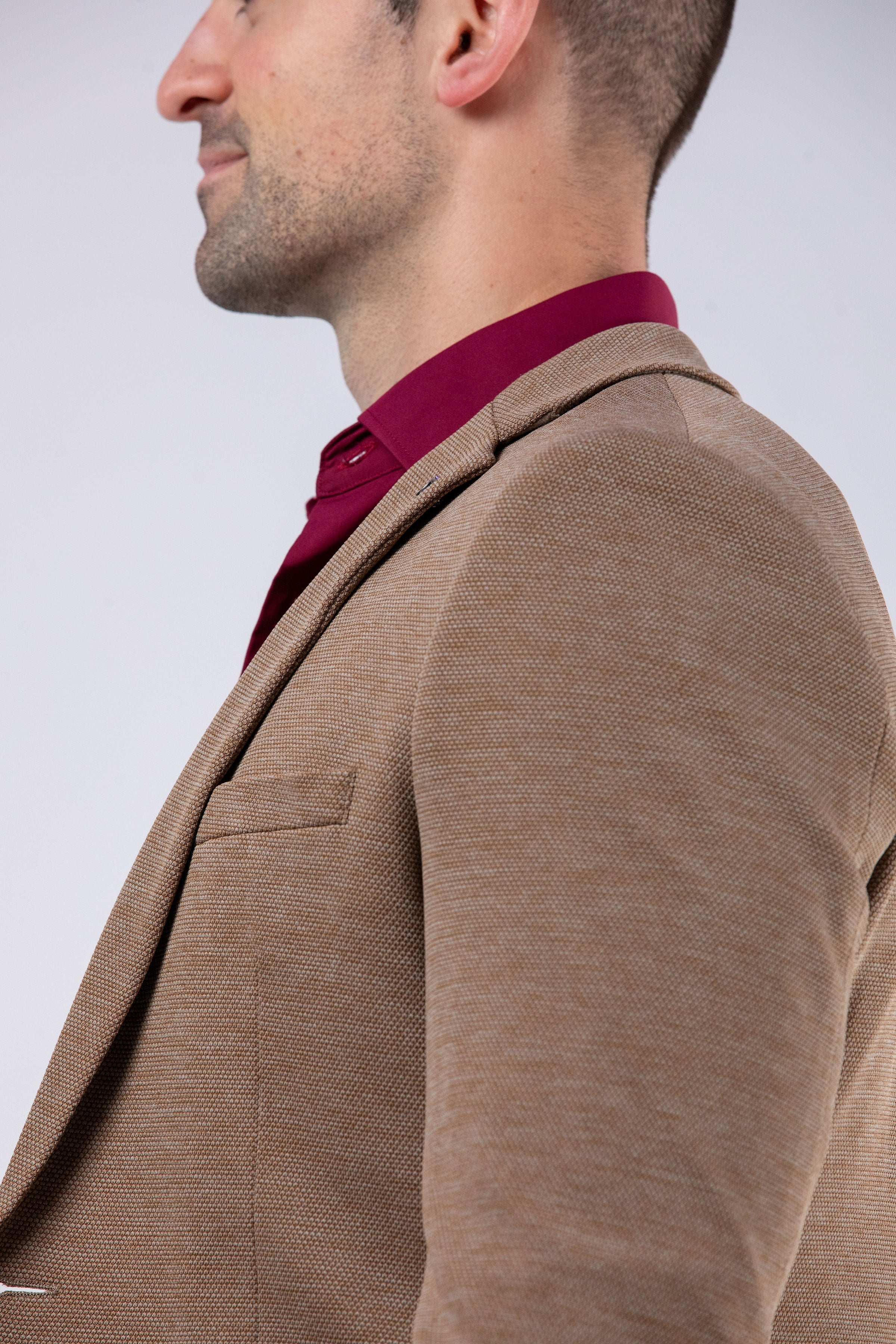 Victor Camel Textured Blazer