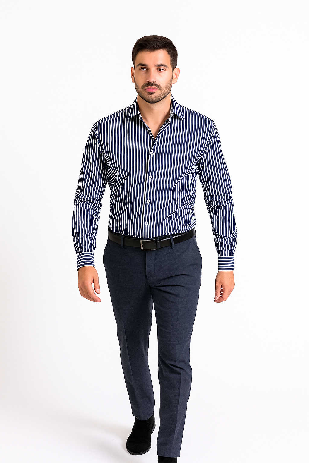 Breton Black Slim Bamboo Shirt