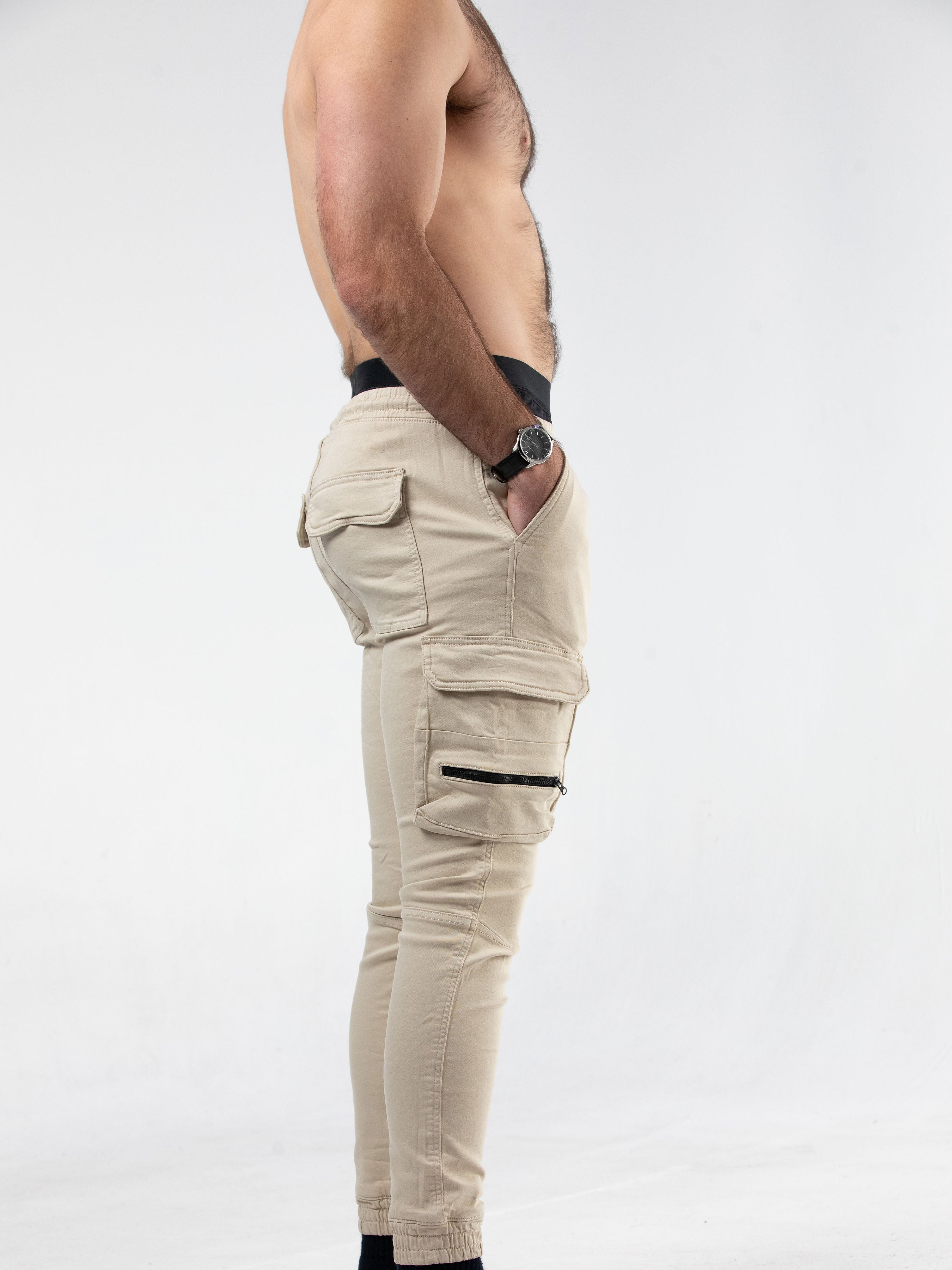 Alamo Strech Cream Cargo Pants