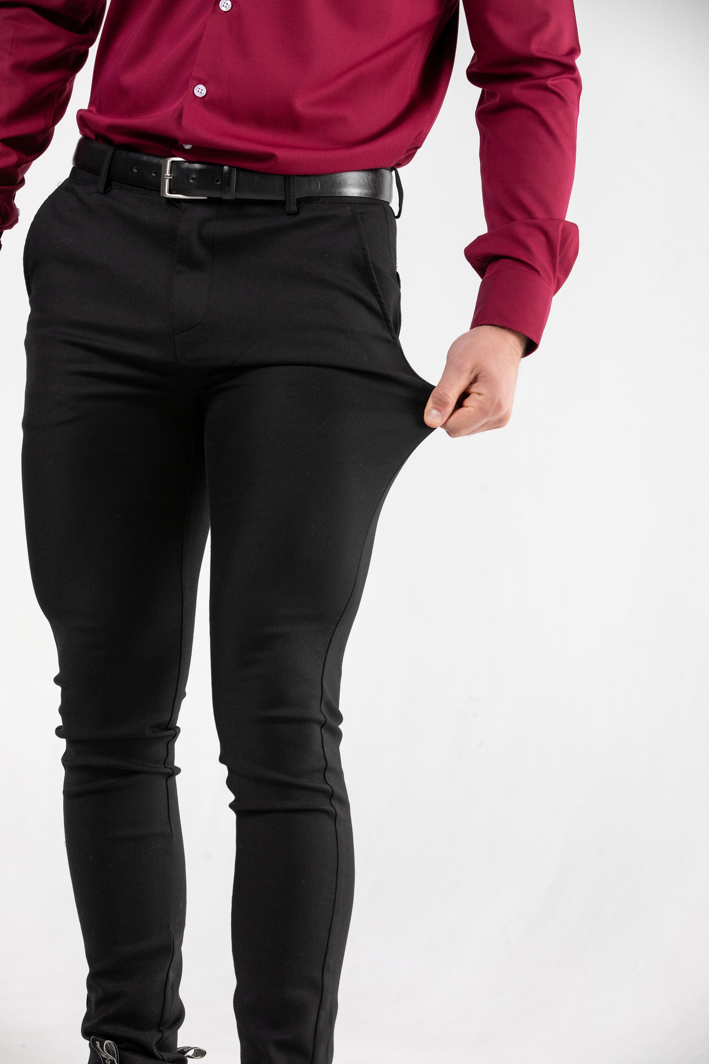 Stretch Chinos Black Skinny Fit