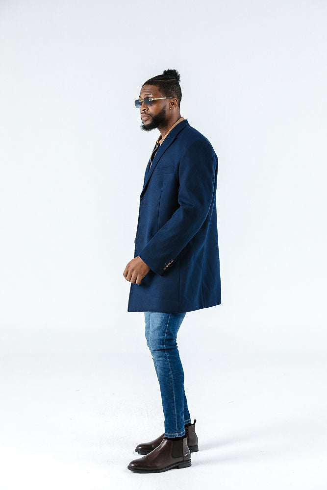 Varce Navy Wool Coat Coat