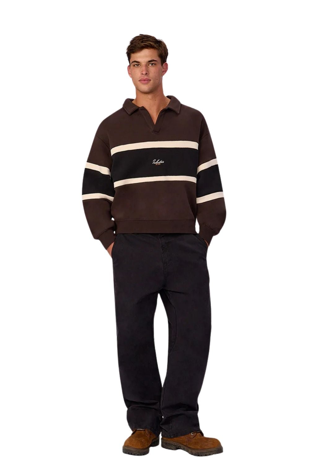 Industrie The Eastbourne Track Top - Brown Combo