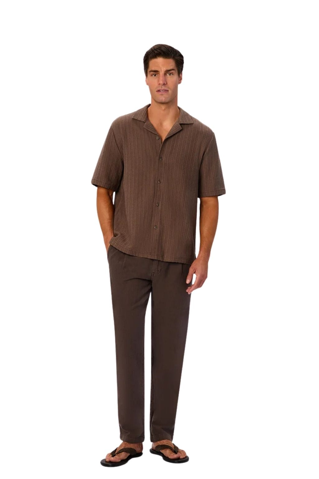 Industrie The Cortina Short Sleeve Shirt - Mocha 25
