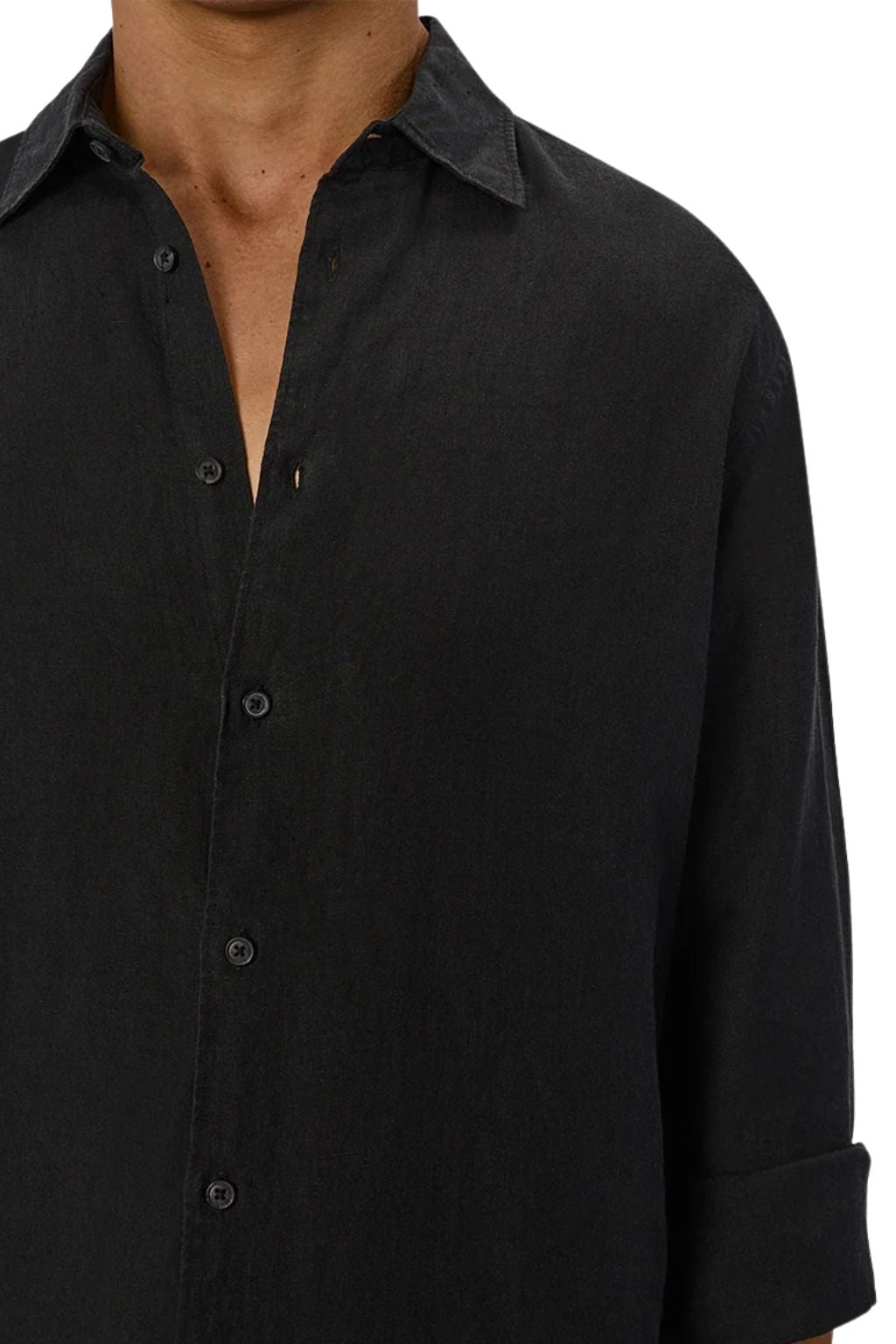 Industrie The St Martins Linen Long Sleeve Shirt - Black