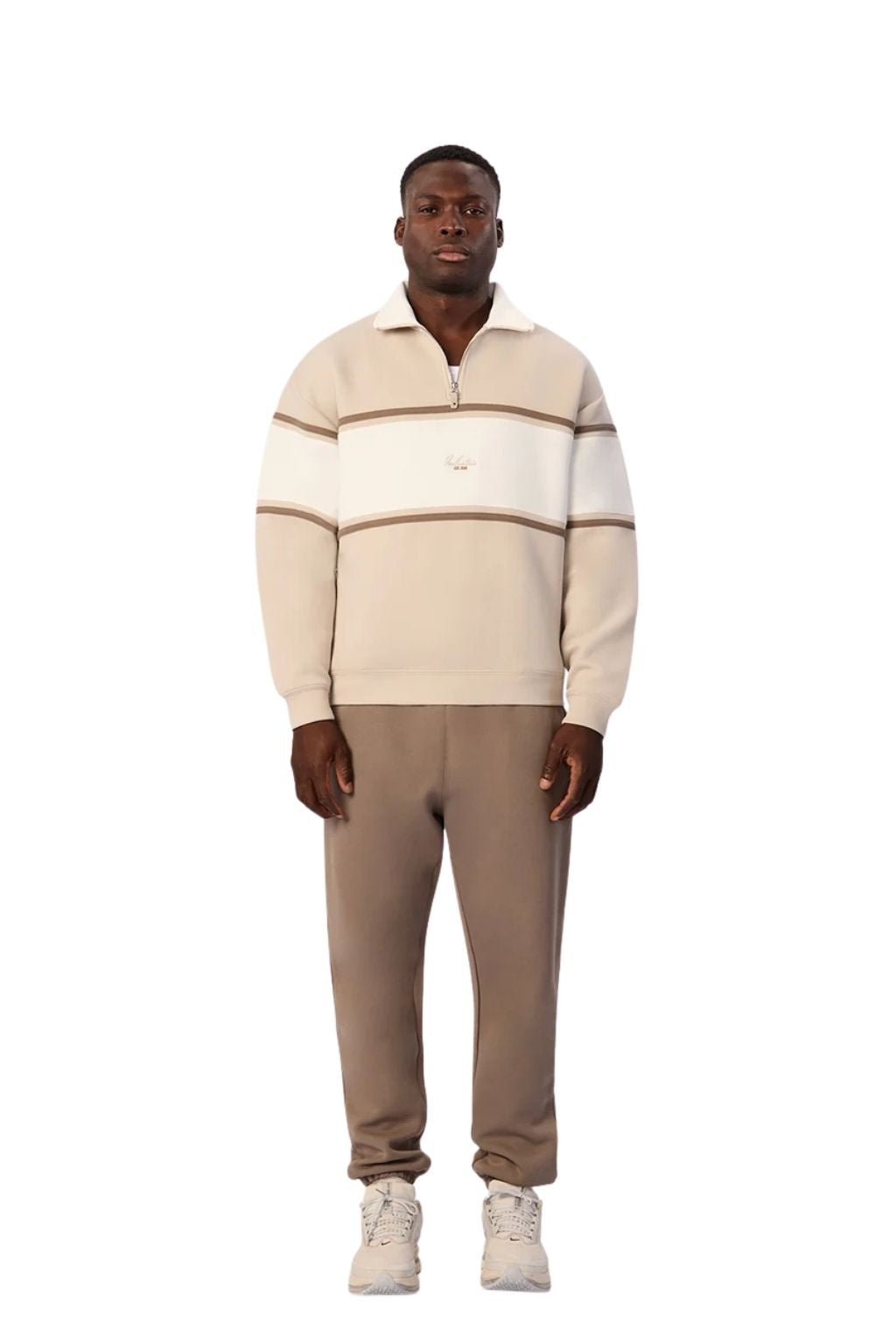 Industrie The Tech Southend Track Top - Dune/Off White Combo