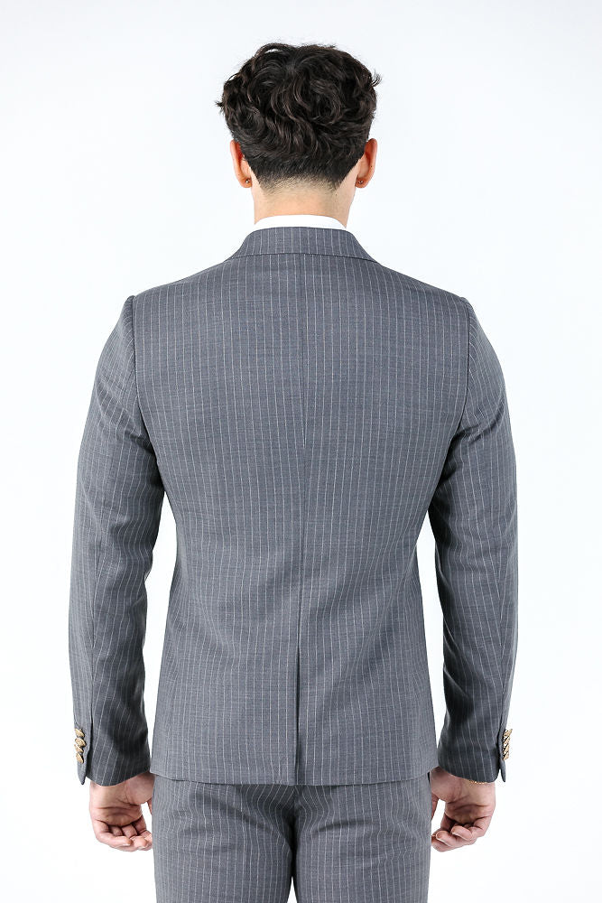 Beckham Grey Pinstripe Suit Jacket Jacket