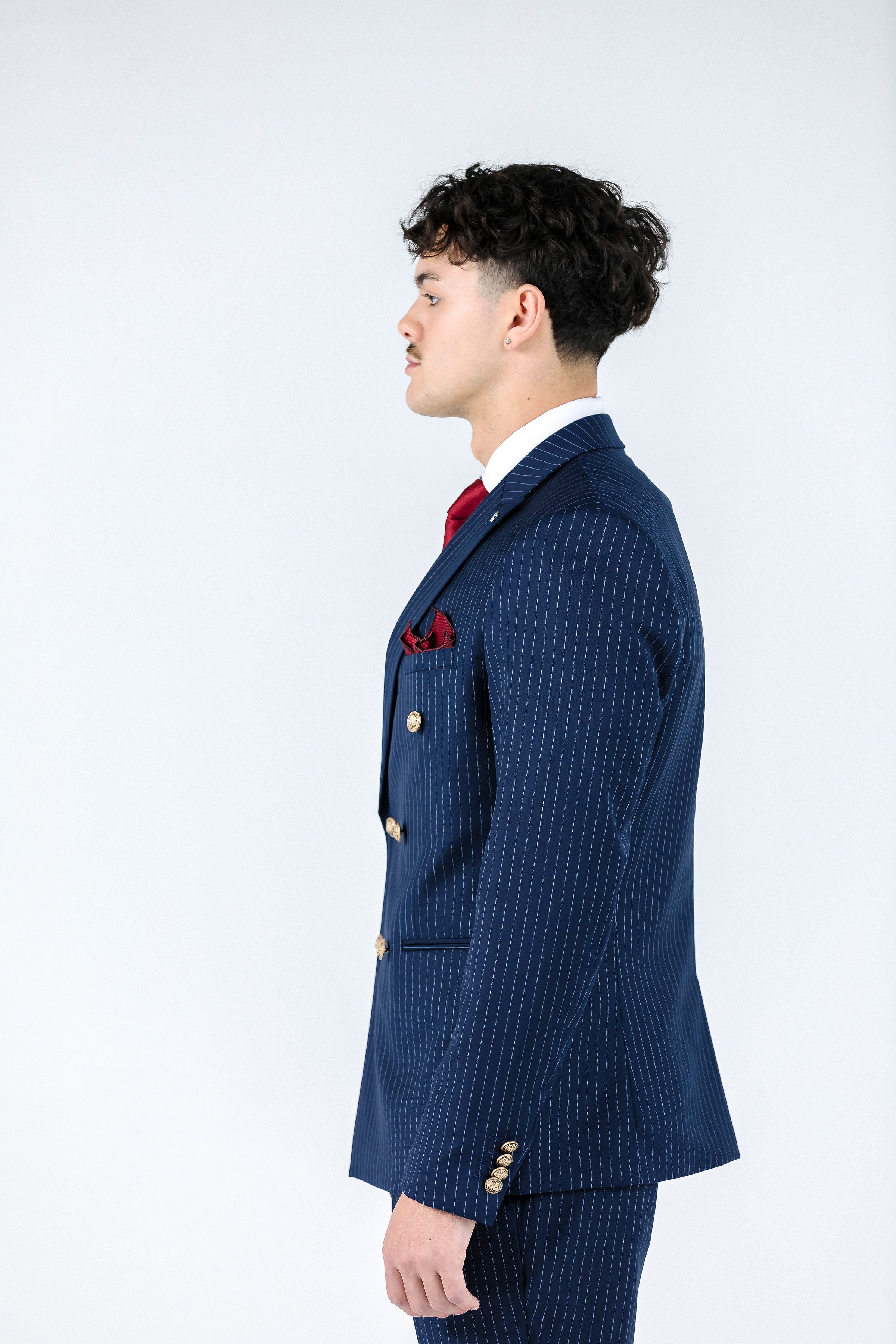 Beckham Navy Pinstripe Suit Jacket Jacket