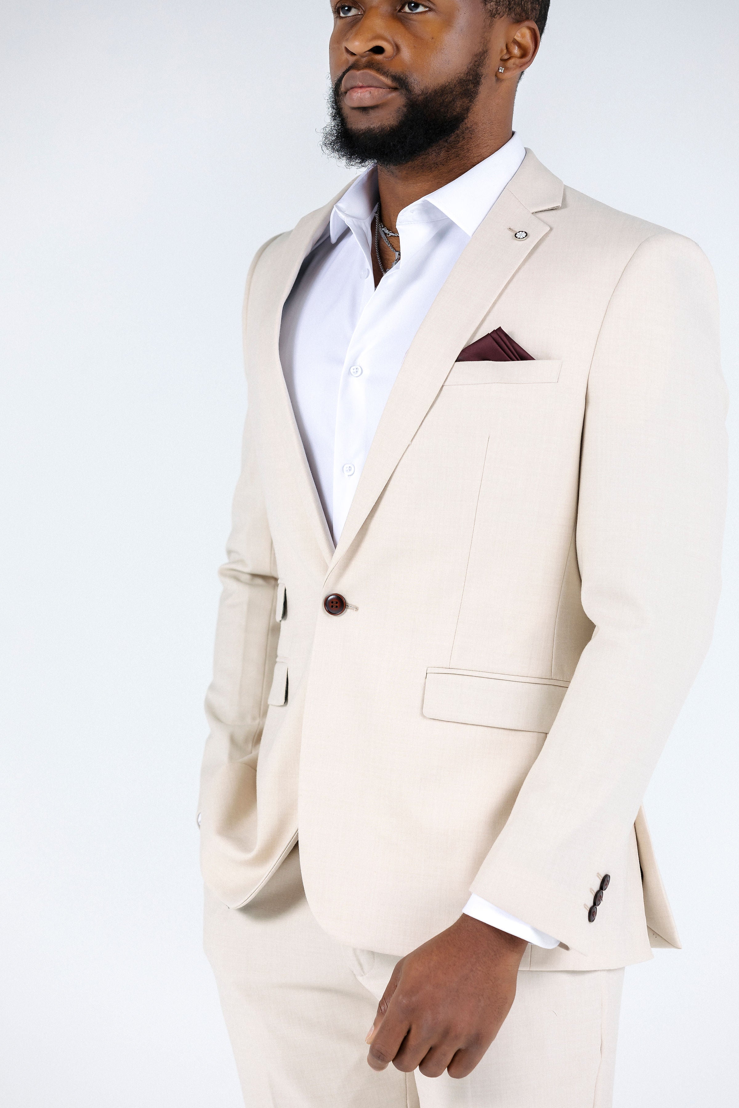 Pablo Beige Suit Jacket