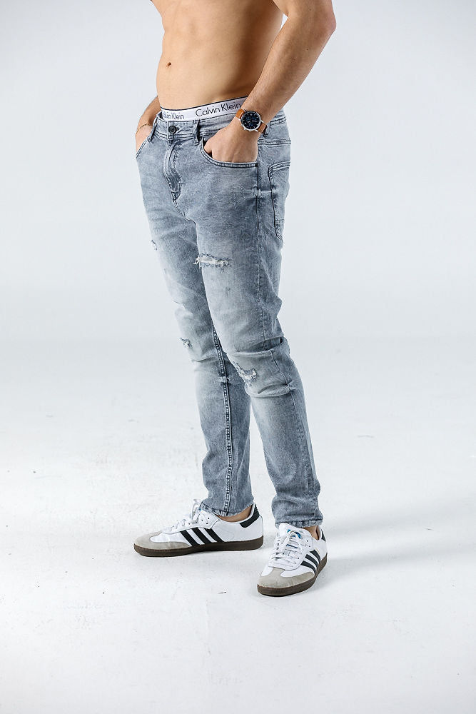 FSBN Grey Ripped Slim Jeans Jeans