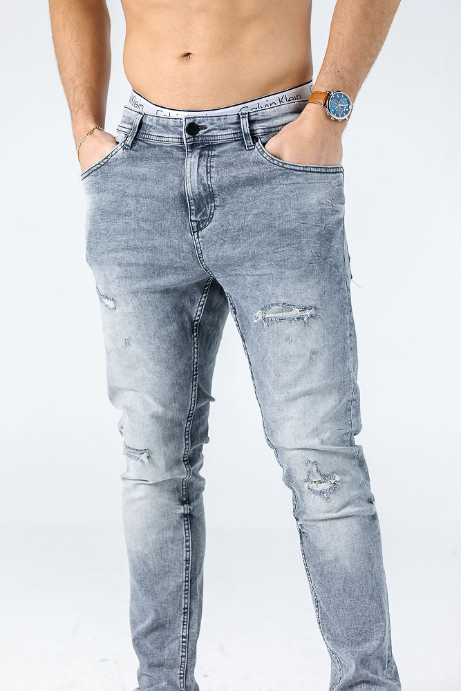 FSBN Grey Ripped Slim Jeans Jeans