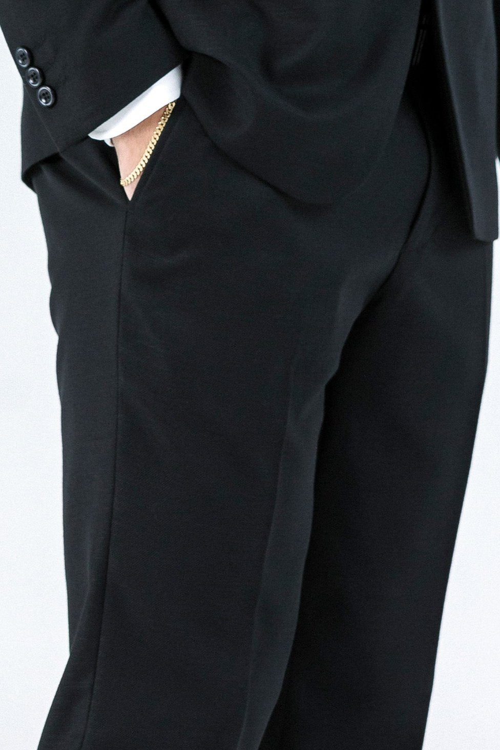 Massimo Black Textured Suit Trousers