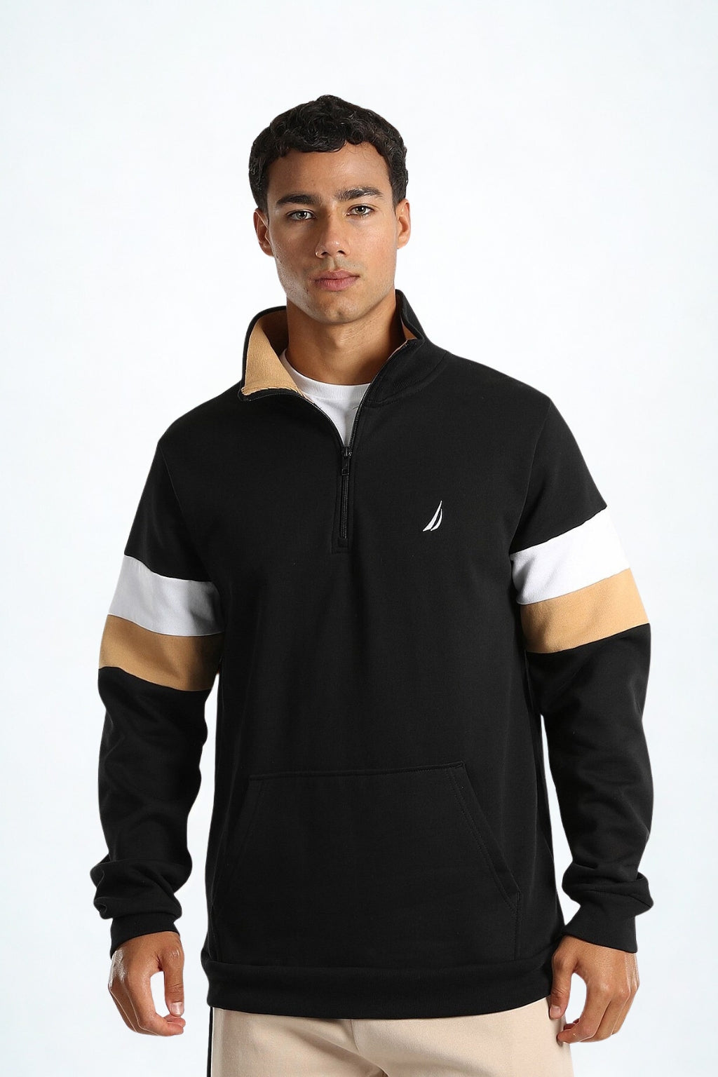 Nautica Black Xand Quarter Zip Sweater