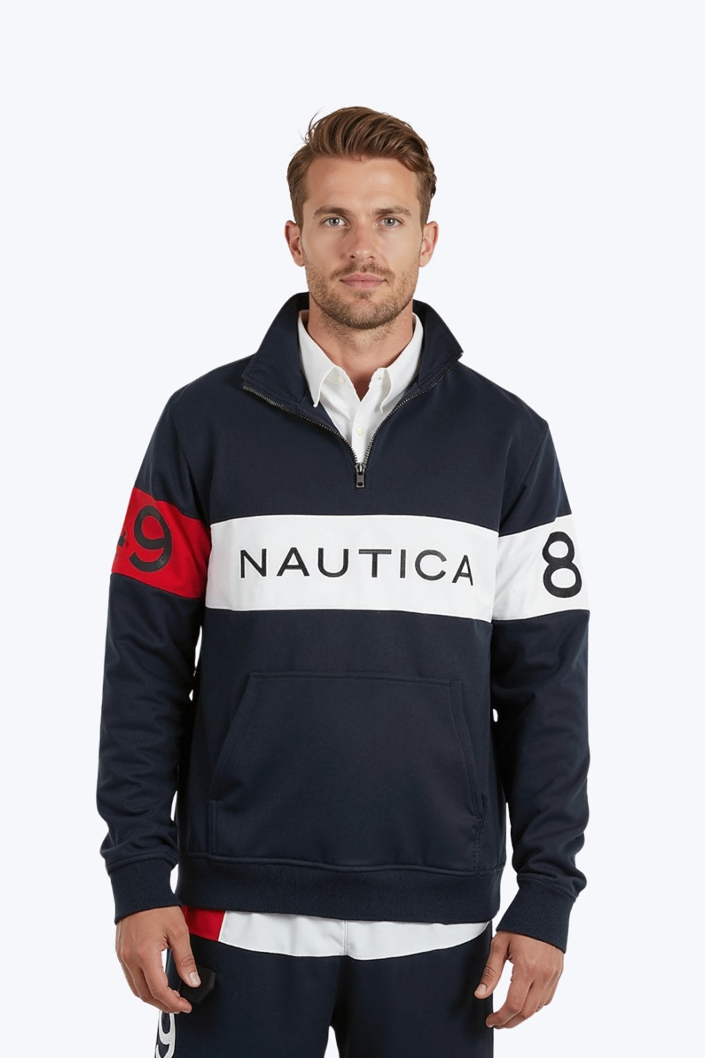Nautica Navy Cairn Quarter Zip Sweater