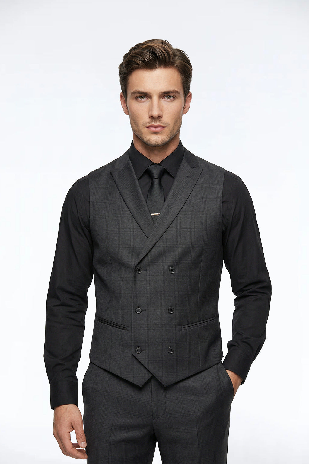 Santo Black Waistcoat