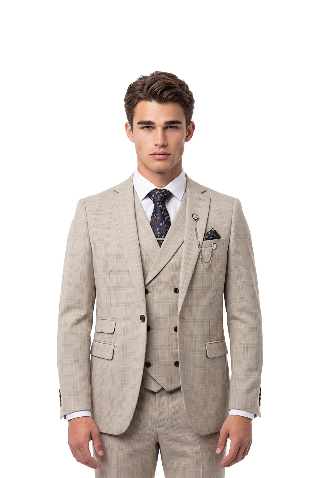 Sebastian Sand Check Suit Jacket