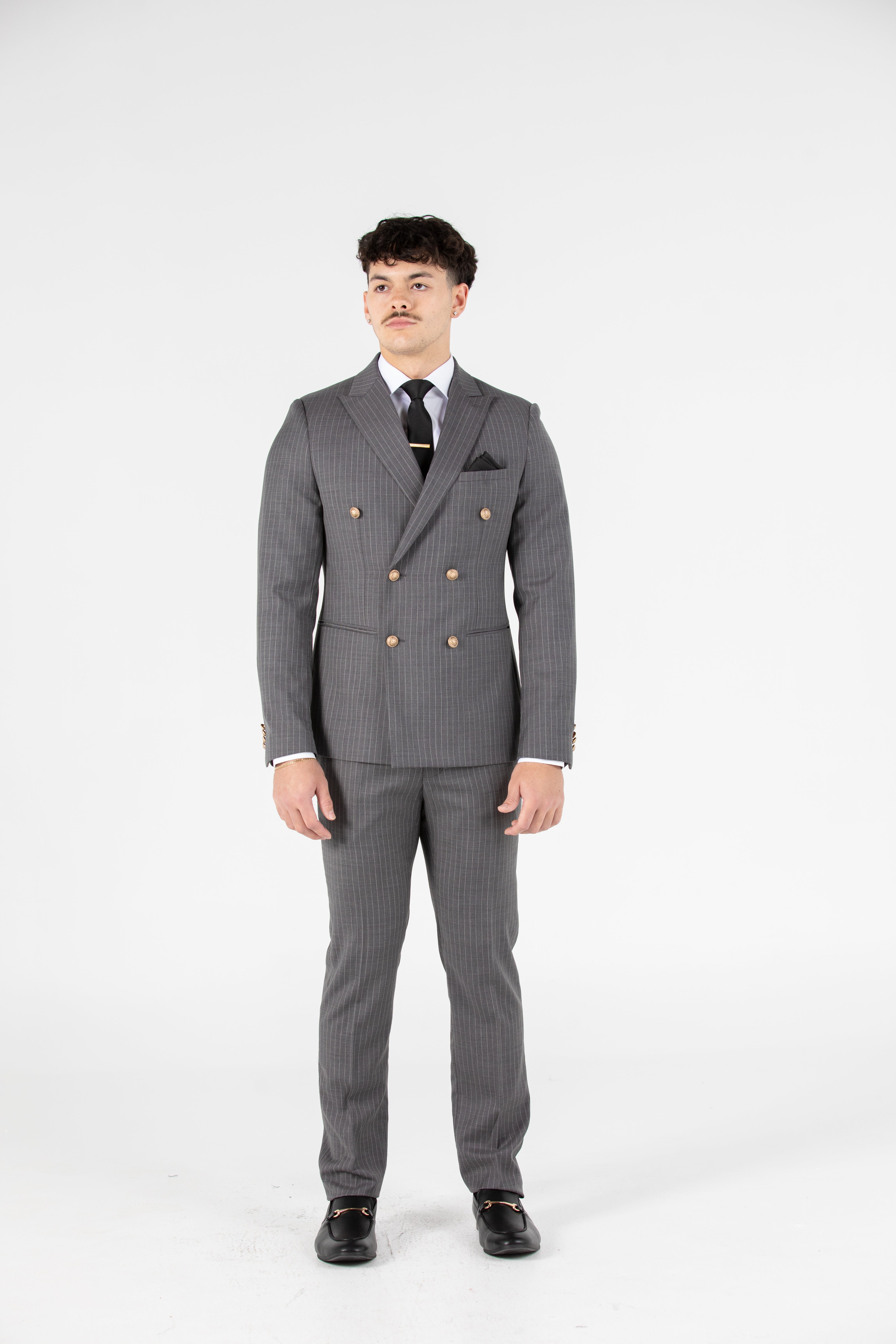 Beckham Grey Pinstripe Suit Trousers