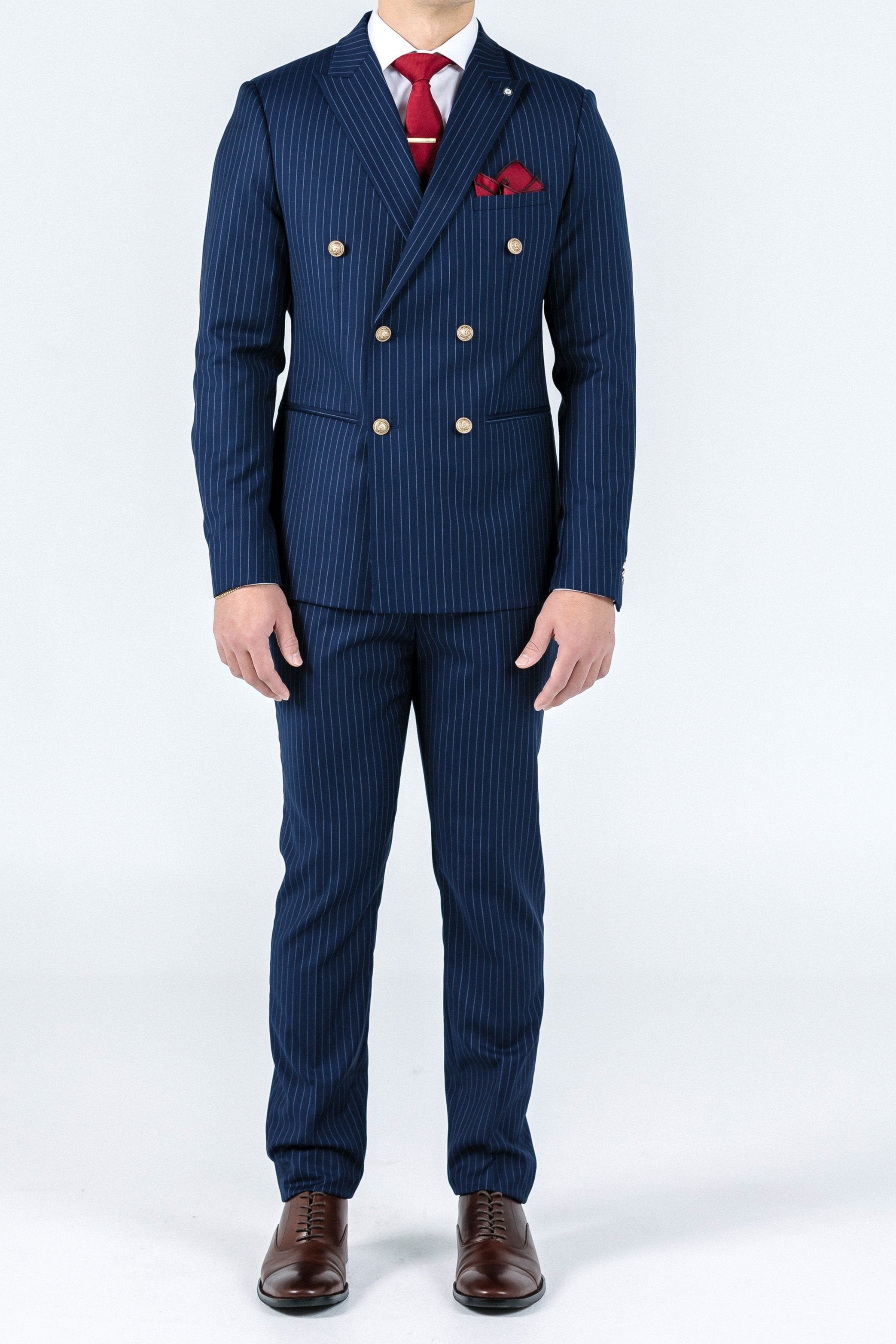 Beckham Navy Pinstripe Suit Jacket