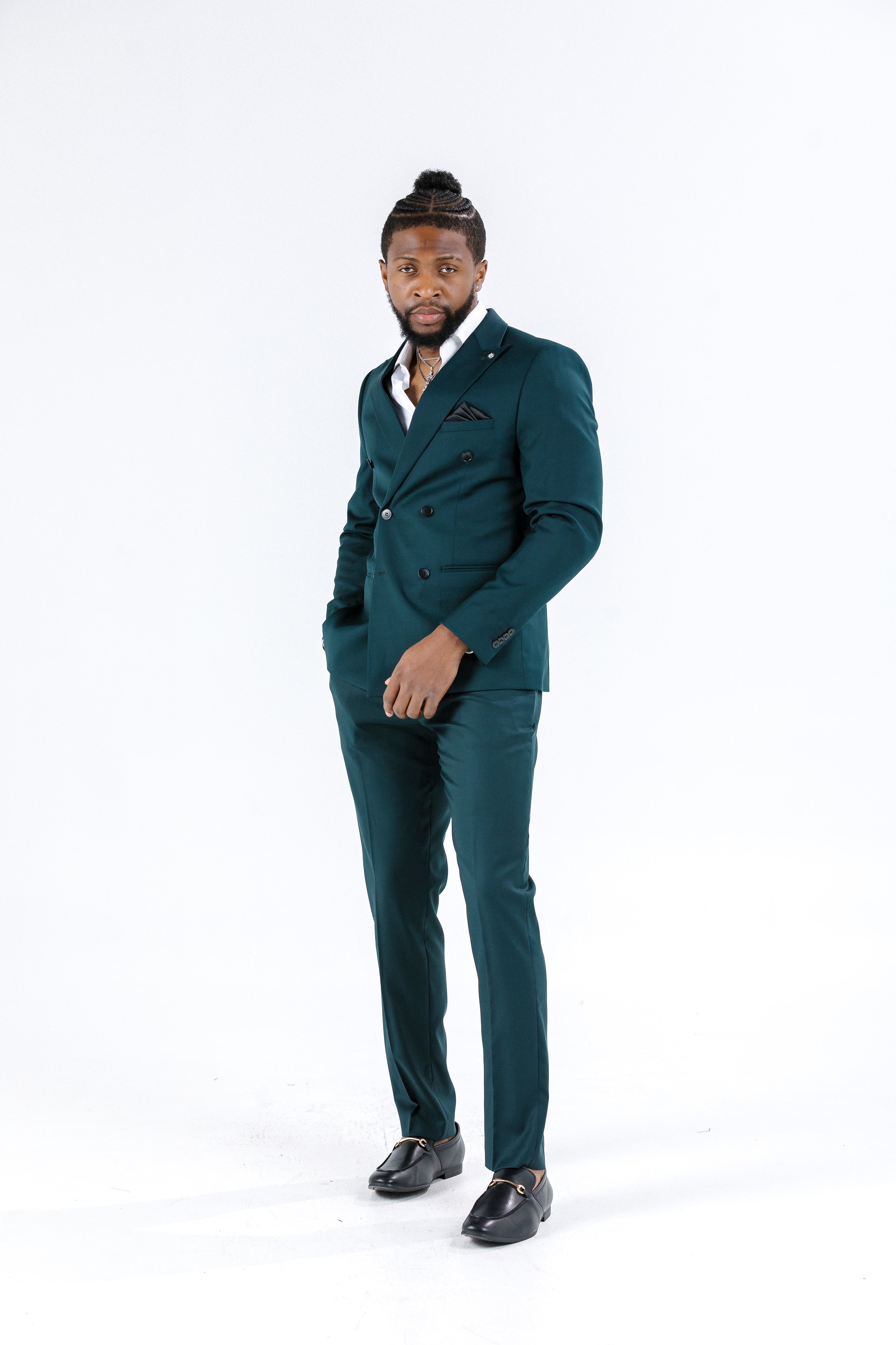 Salvatore Forest Green Suit Trousers