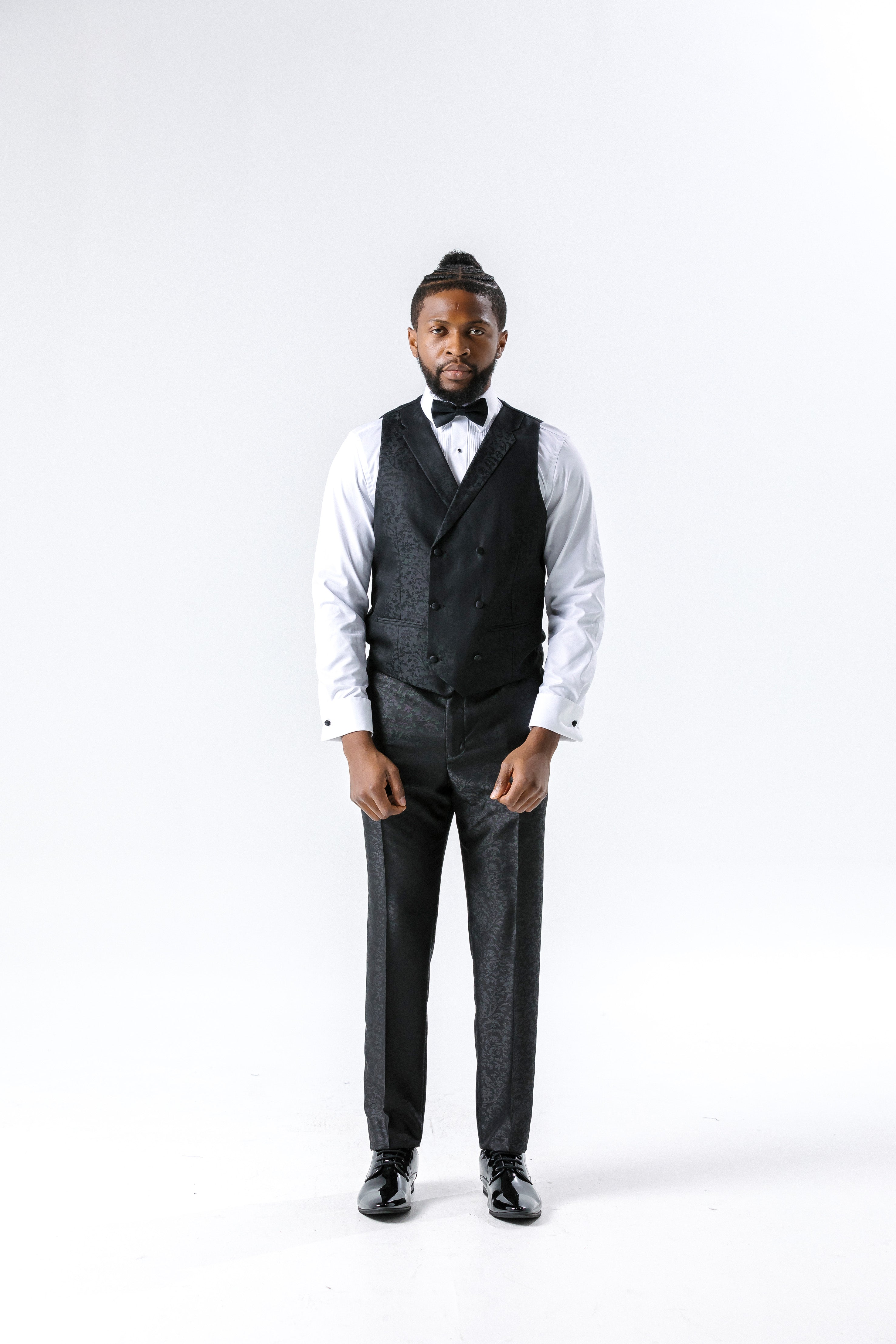 Paisley Black Suit Trousers