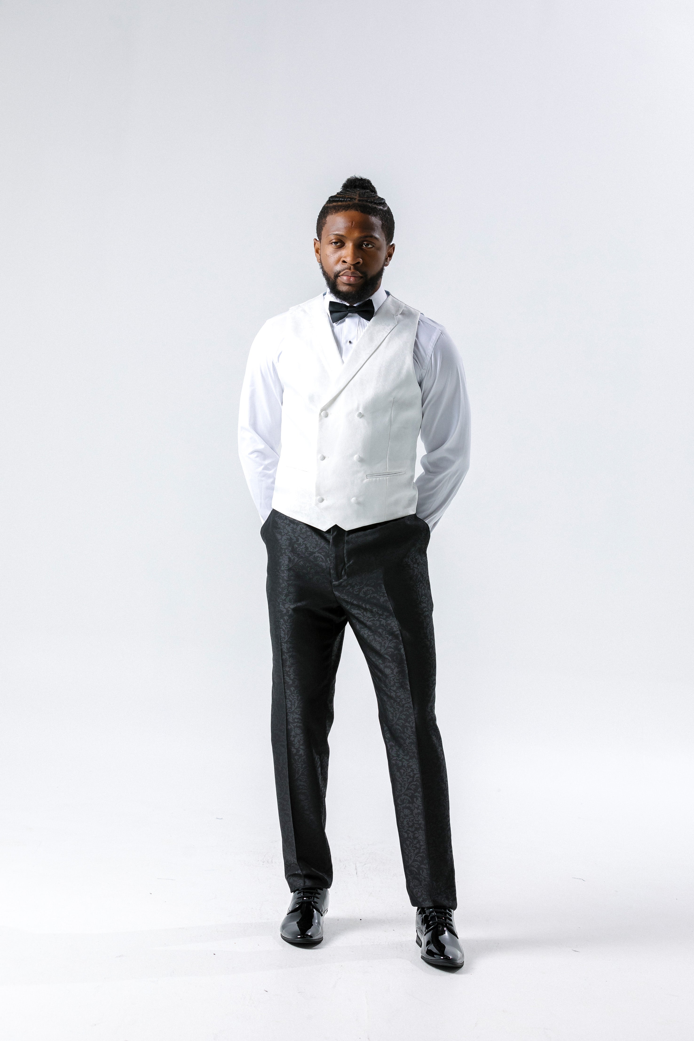 Paisley Black Suit Trousers