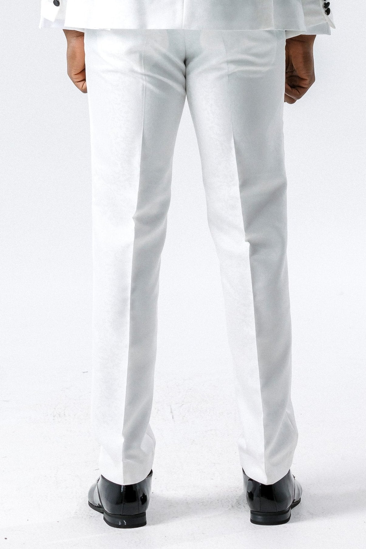 Paisley White Suit Trousers