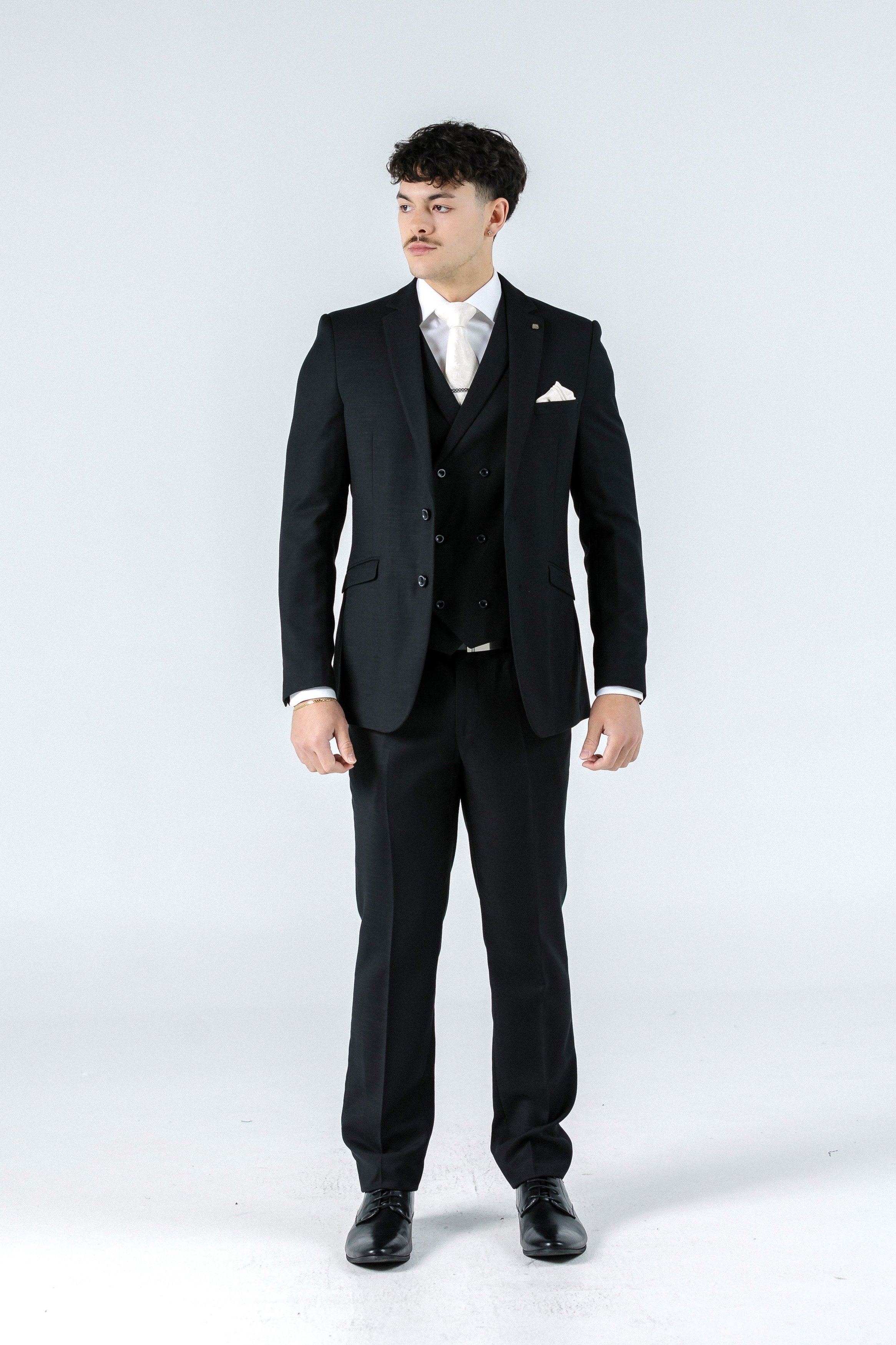 Massimo Black Textured Suit Jacket
