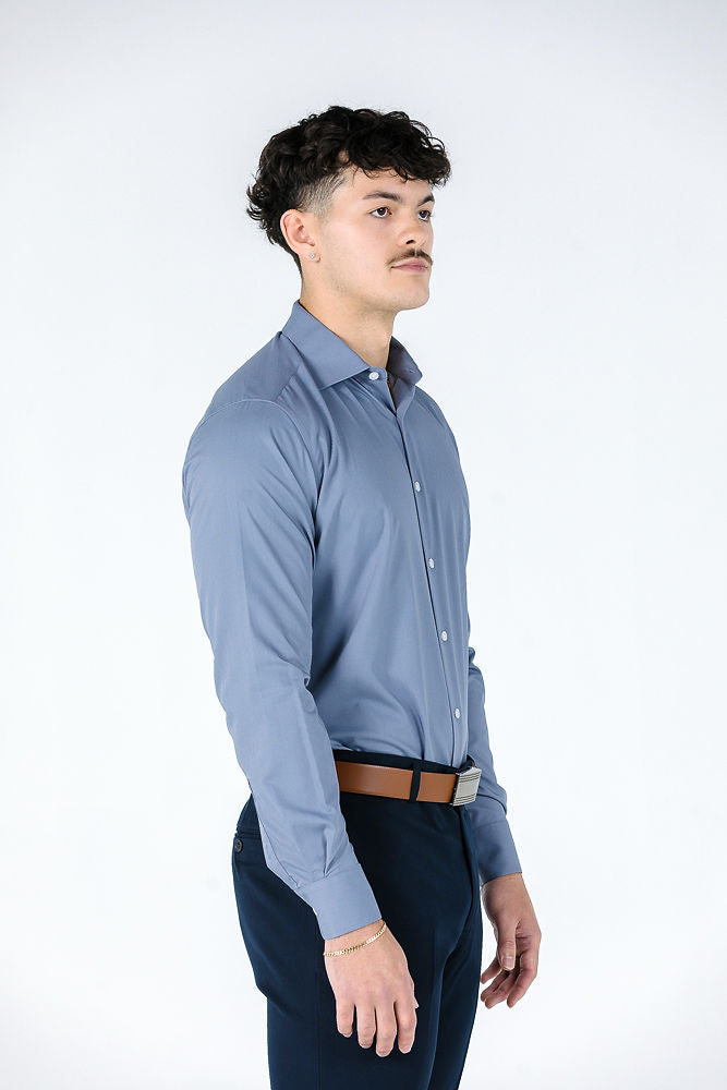 Ash Grey Slim Bamboo Shirt Dress Shirt