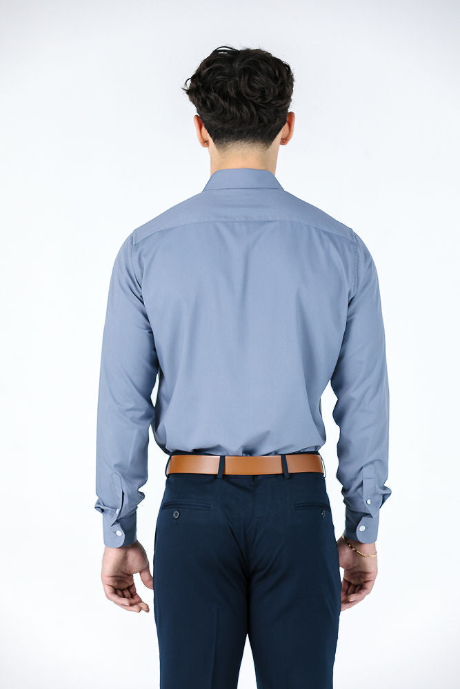 Ash Grey Slim Bamboo Shirt Dress Shirt