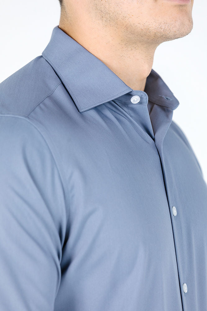 Ash Grey Slim Bamboo Shirt