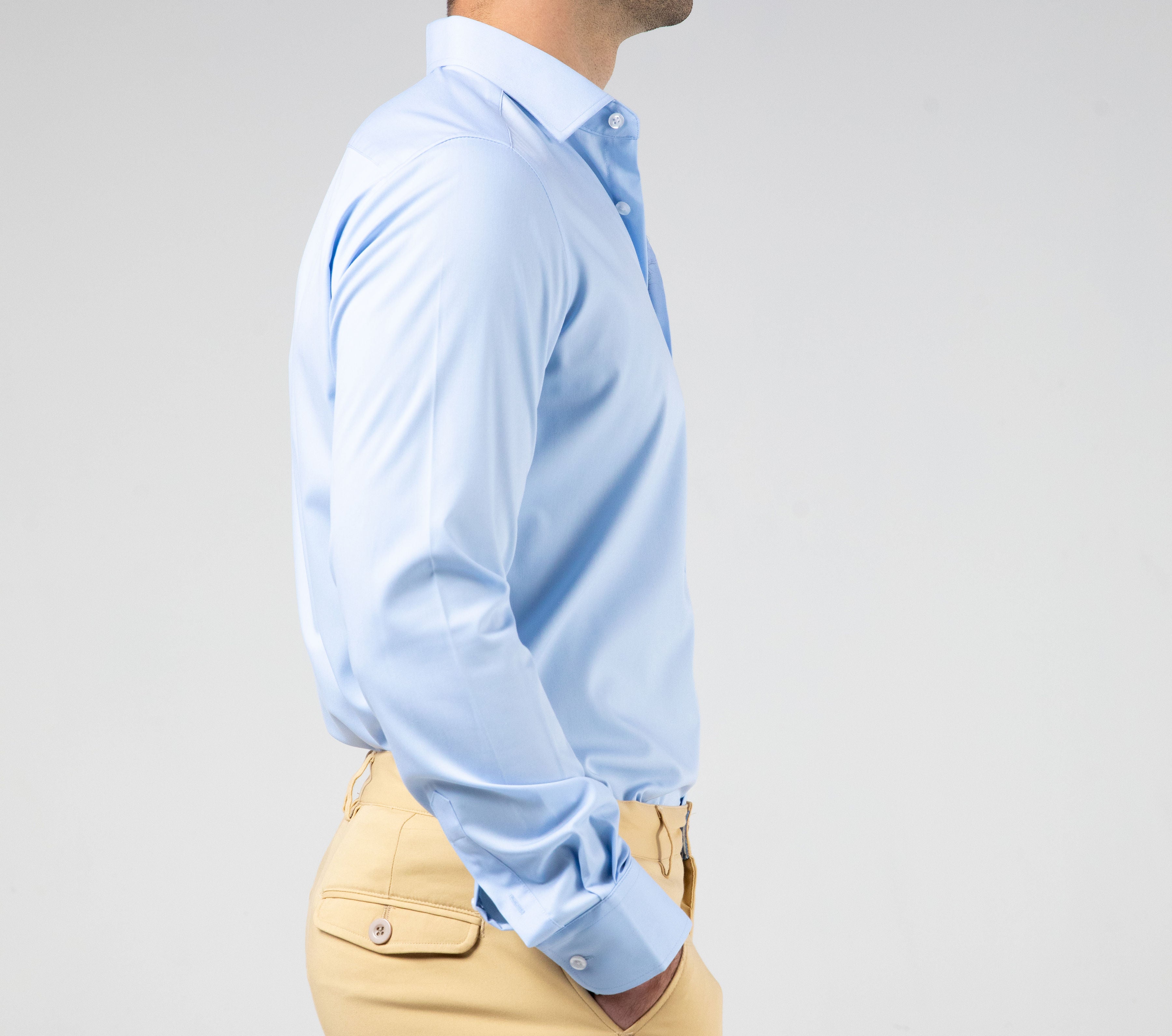 Baby Blue Slim Bamboo Shirt Dress Shirt