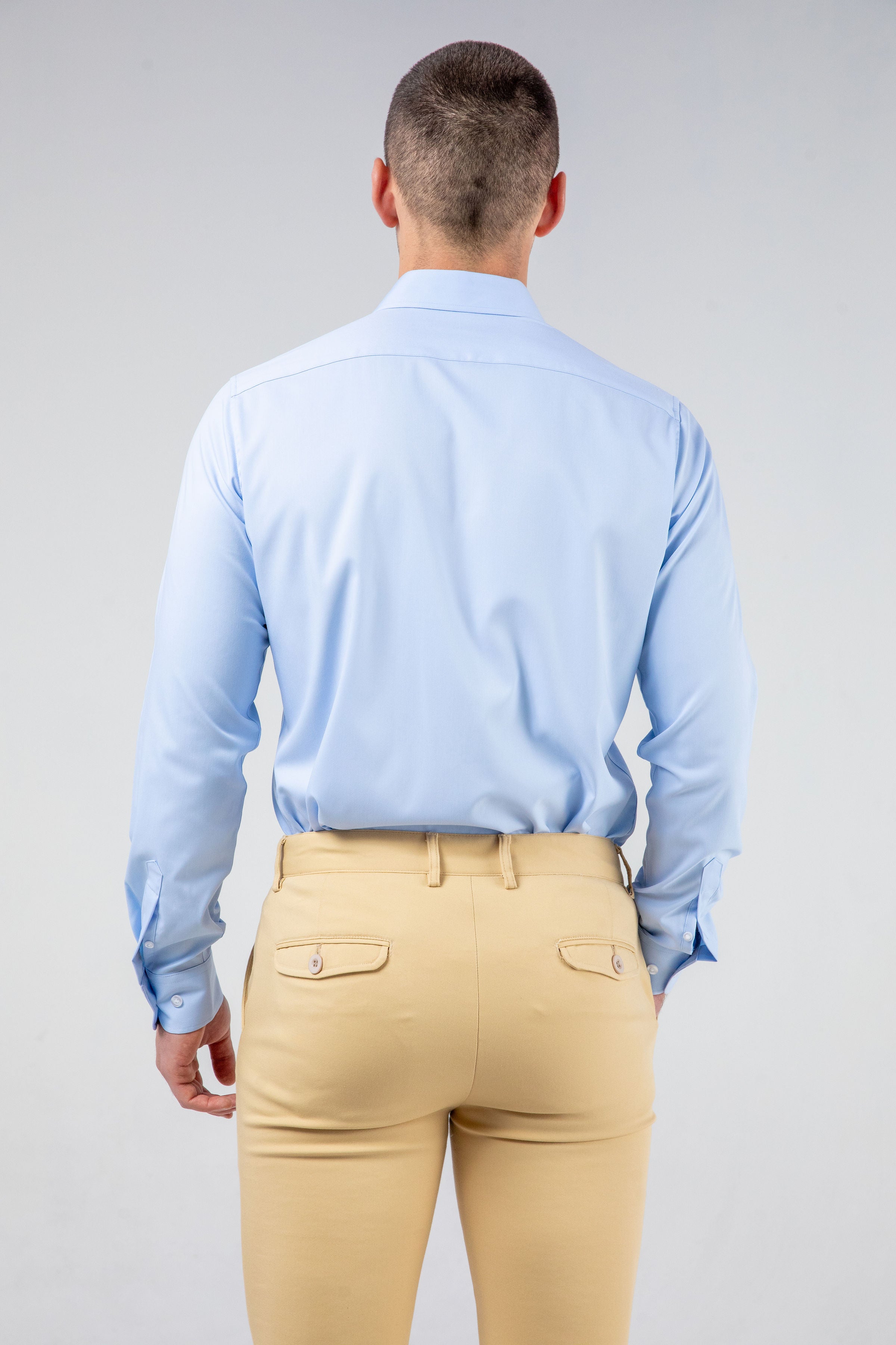 Baby Blue Slim Bamboo Shirt
