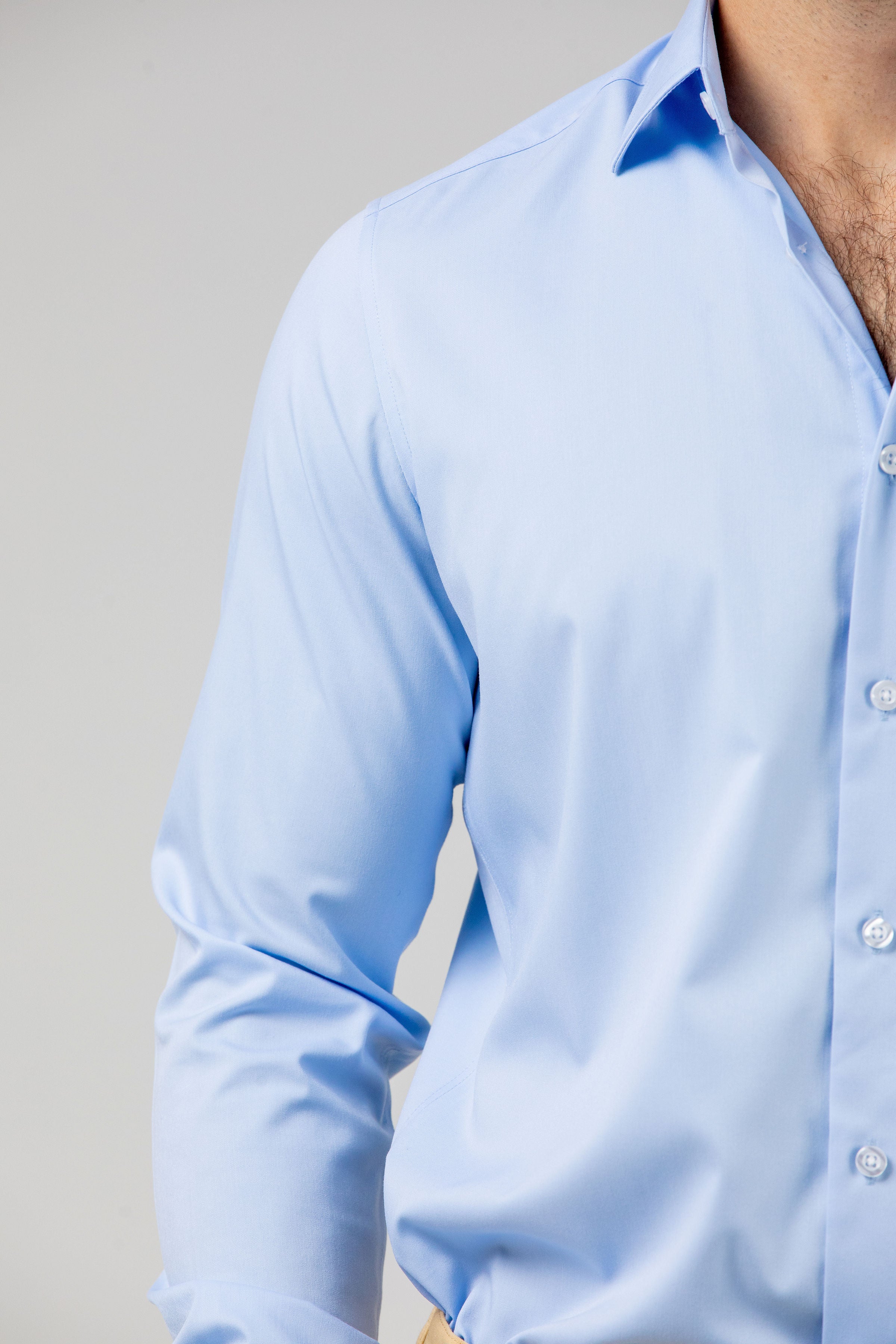 Baby Blue Slim Bamboo Shirt