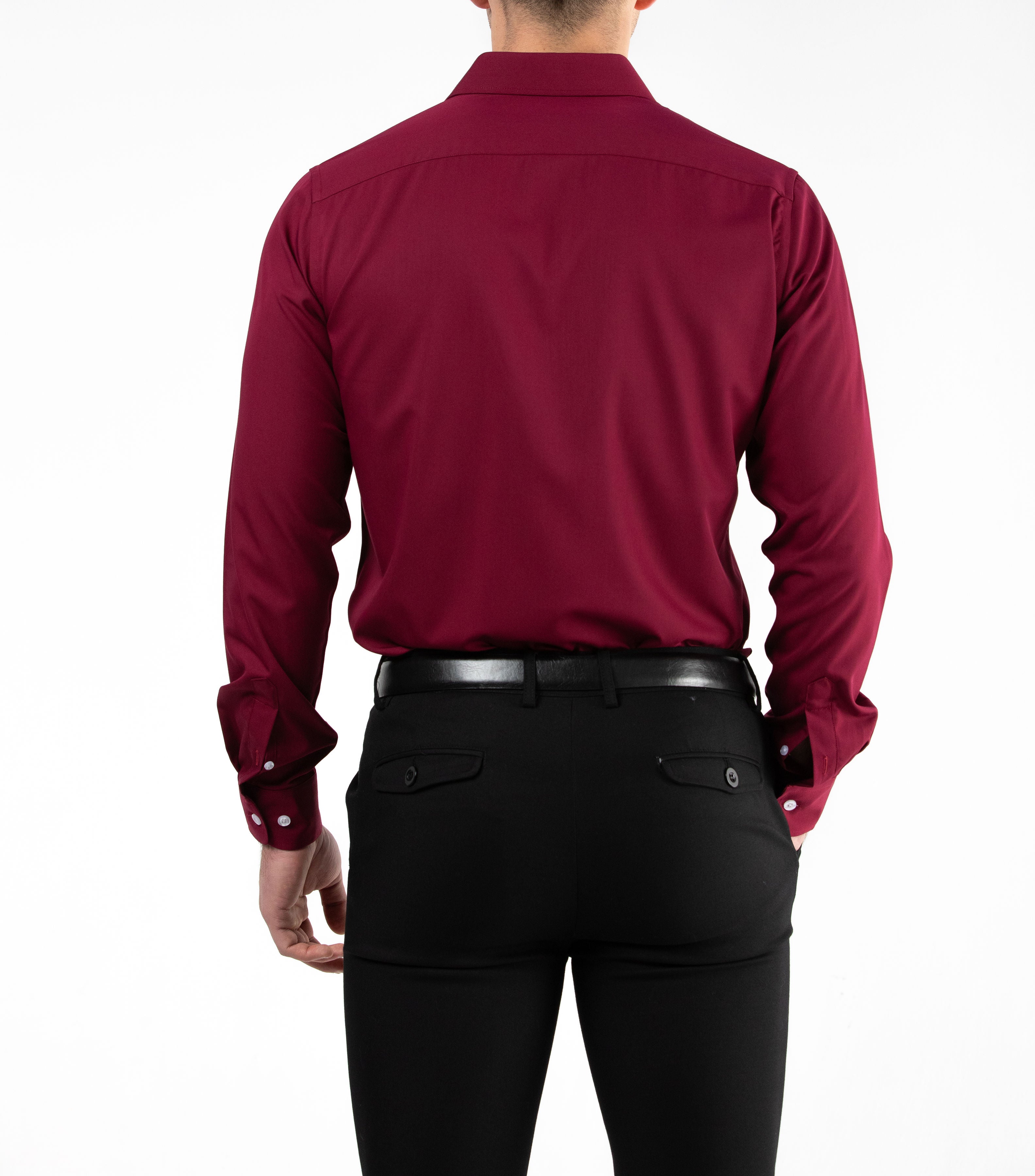 Burgundy Slim Bamboo Shirt