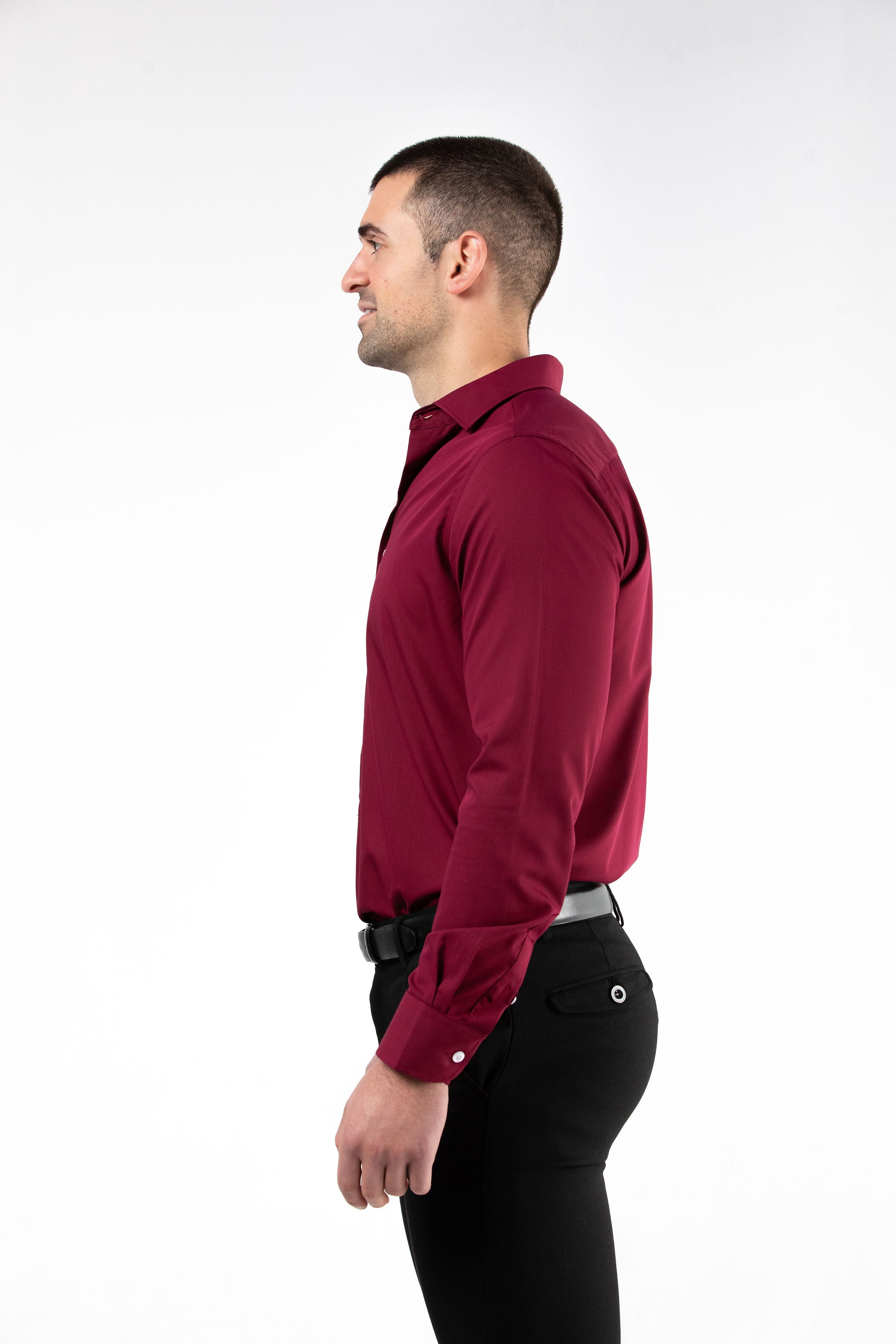 Burgundy Slim Bamboo Shirt