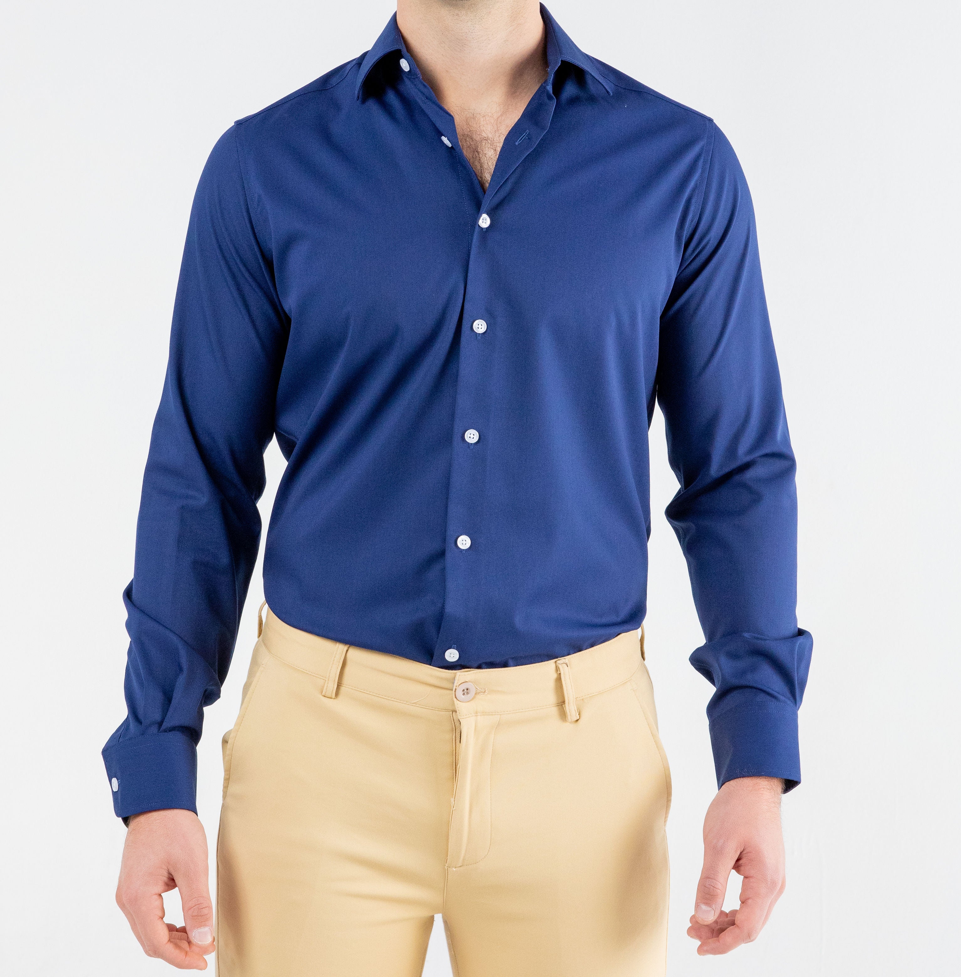 Navy Slim Bamboo Shirt