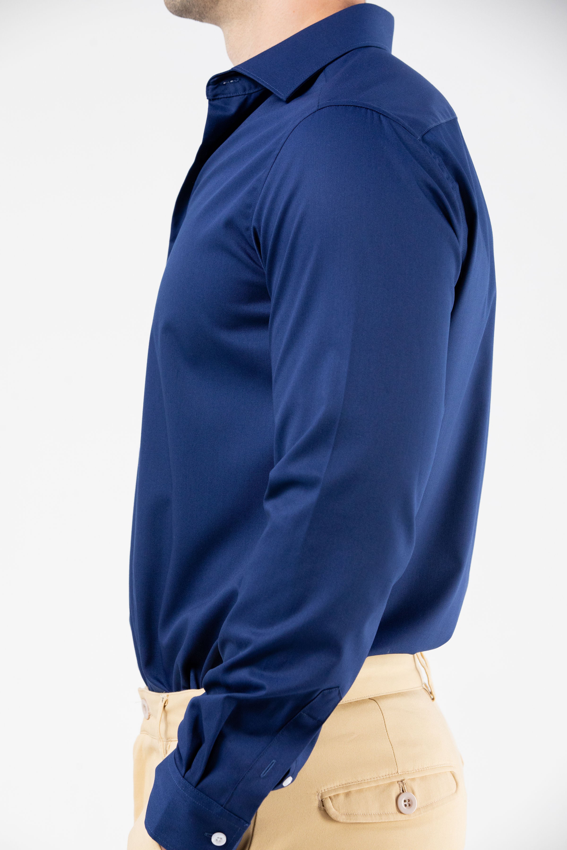 Navy Slim Bamboo Shirt