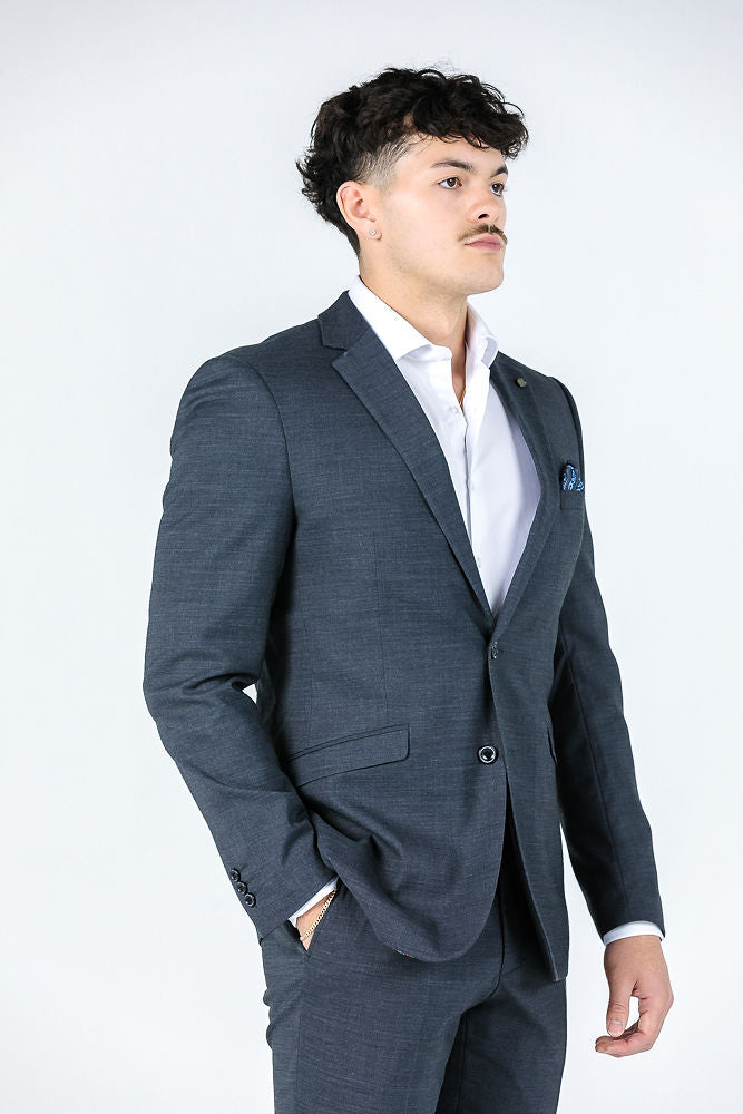 Charcoal Textured Suit Jacket Jacket