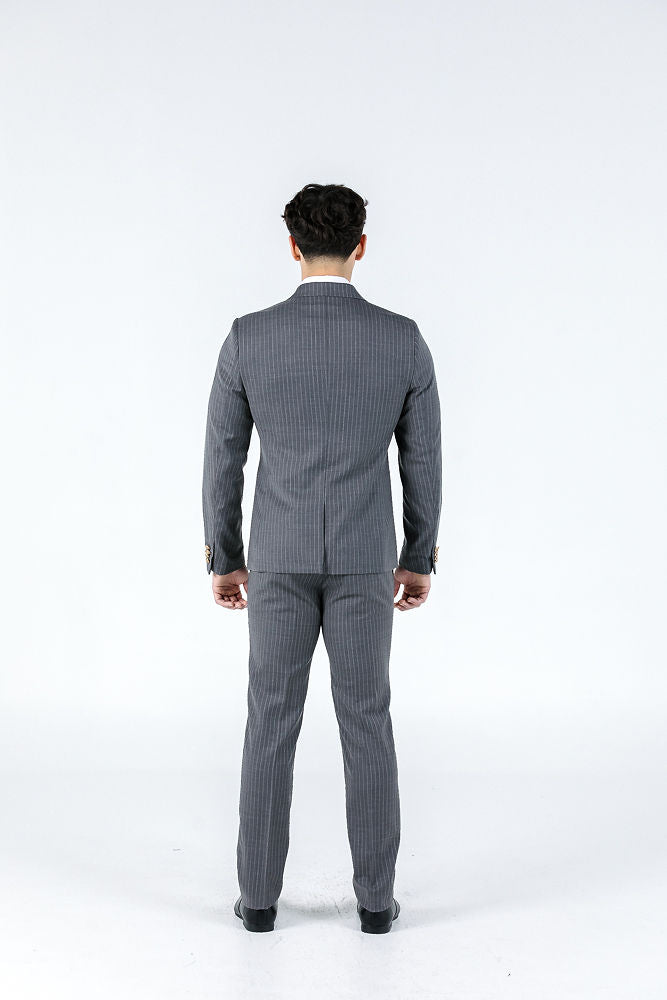 Beckham Grey Pinstripe Suit Trousers
