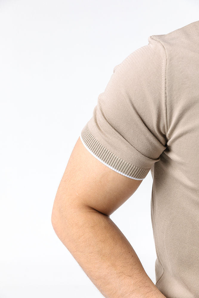 Ivteks Cream Striped Tee