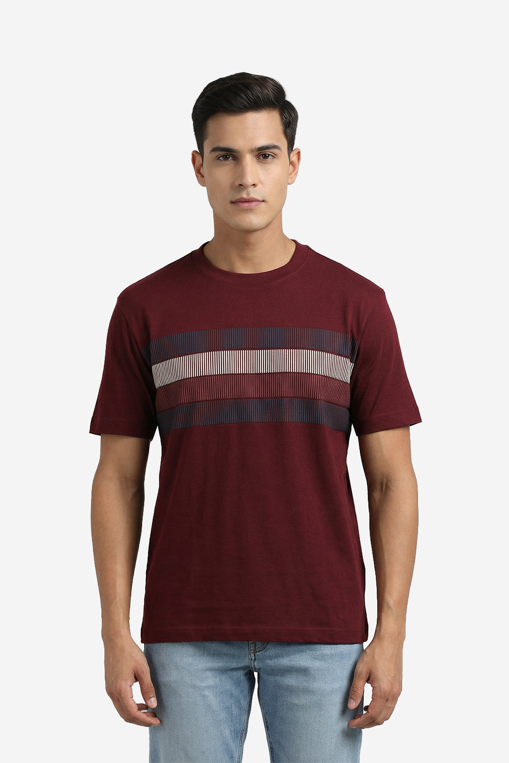Tommy Hilfiger Deep Rouge Shadow Global Stripe Tee