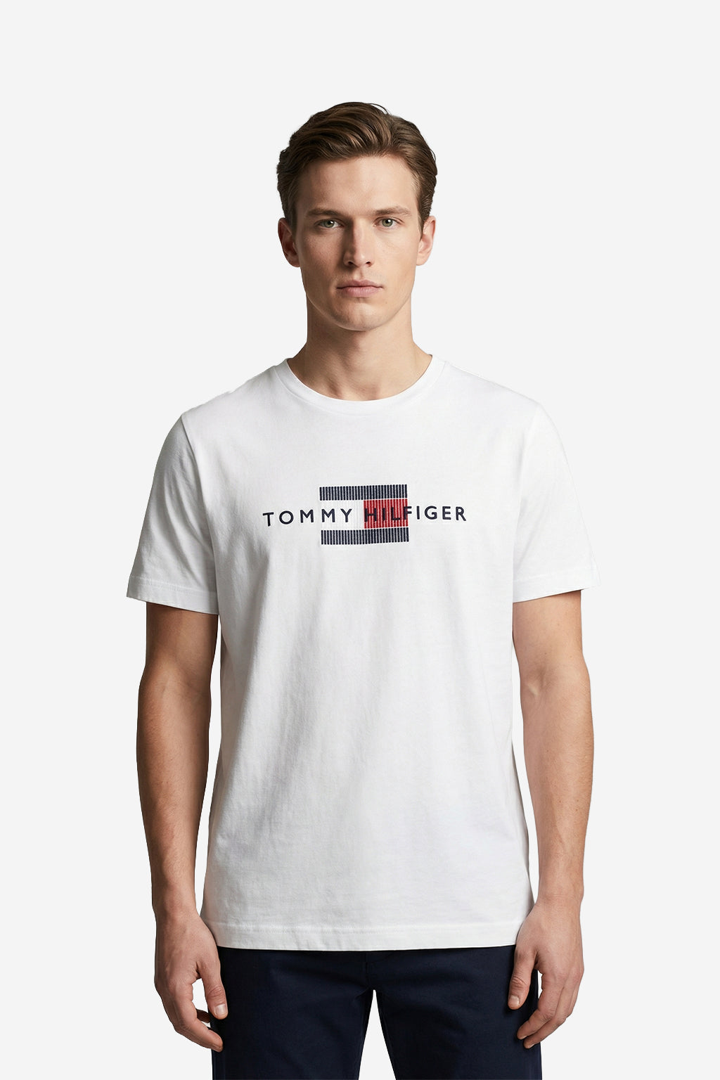 Tommy Hilfiger White Flag Embroidery Tee