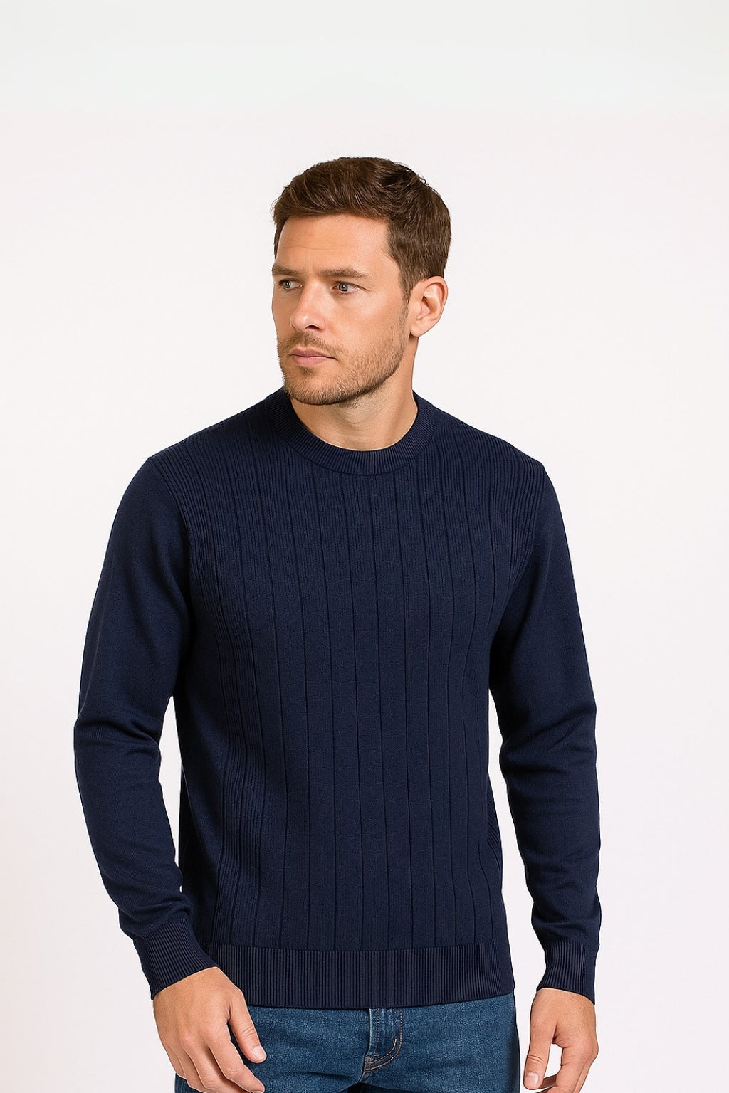 Tony Montana Navy Striped Knit Sweater