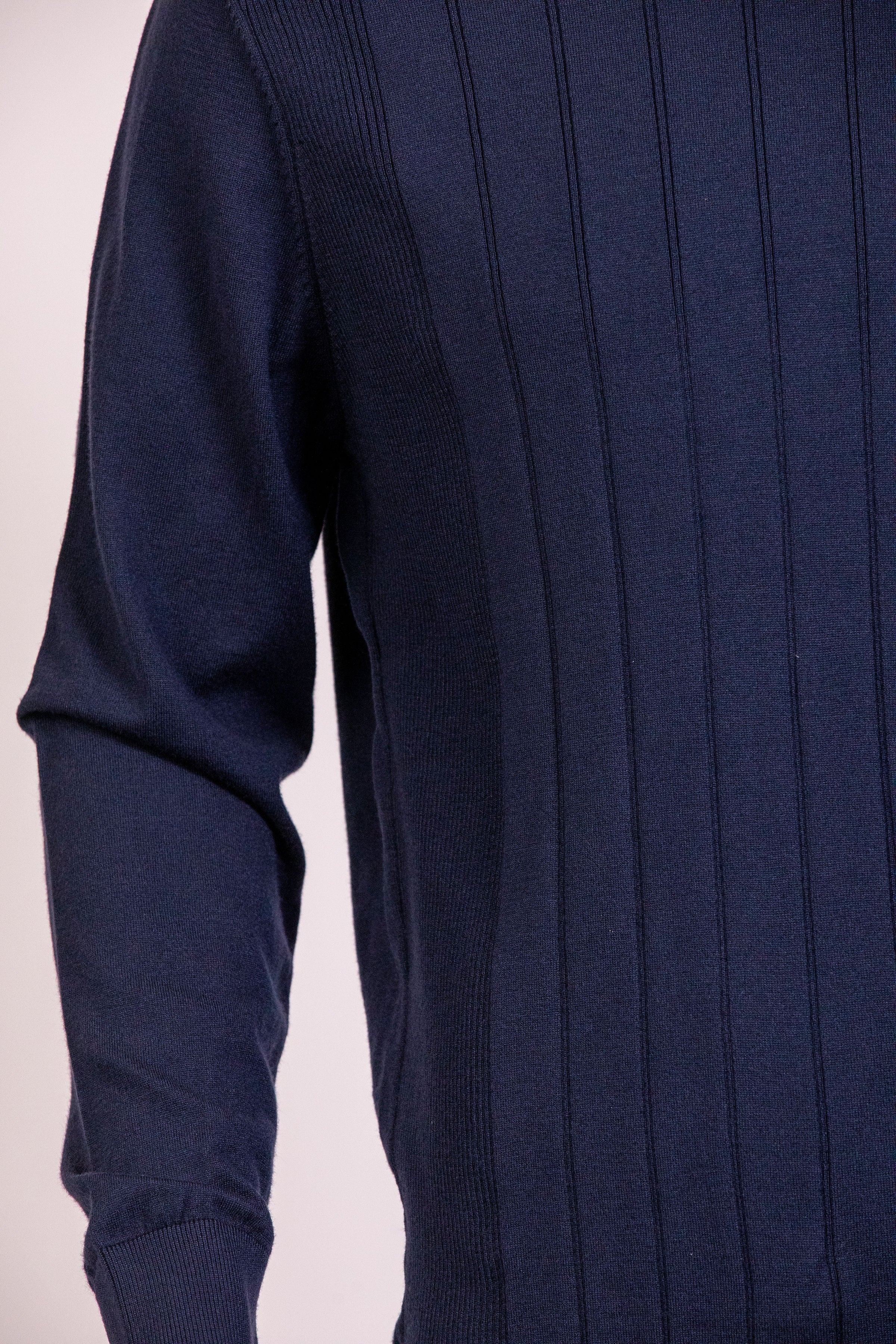 Tony Montana Navy Striped Knit Sweater