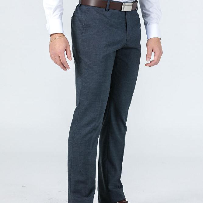 Charcoal Textured Suit Trousers Trousers