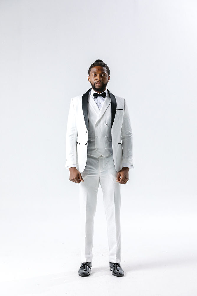 Paisley White Suit Trousers Trousers