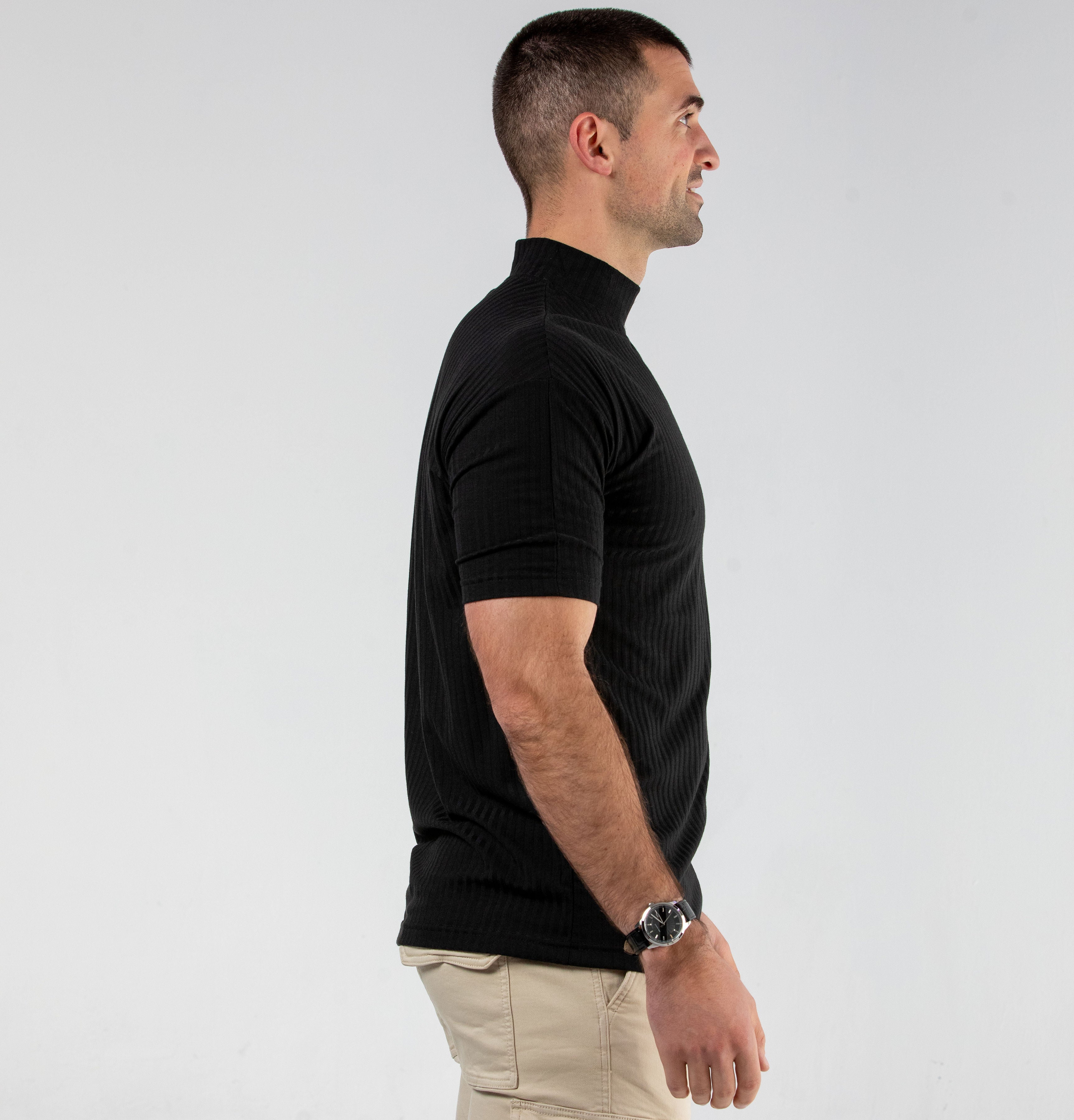 Black Turtle Neck Tee