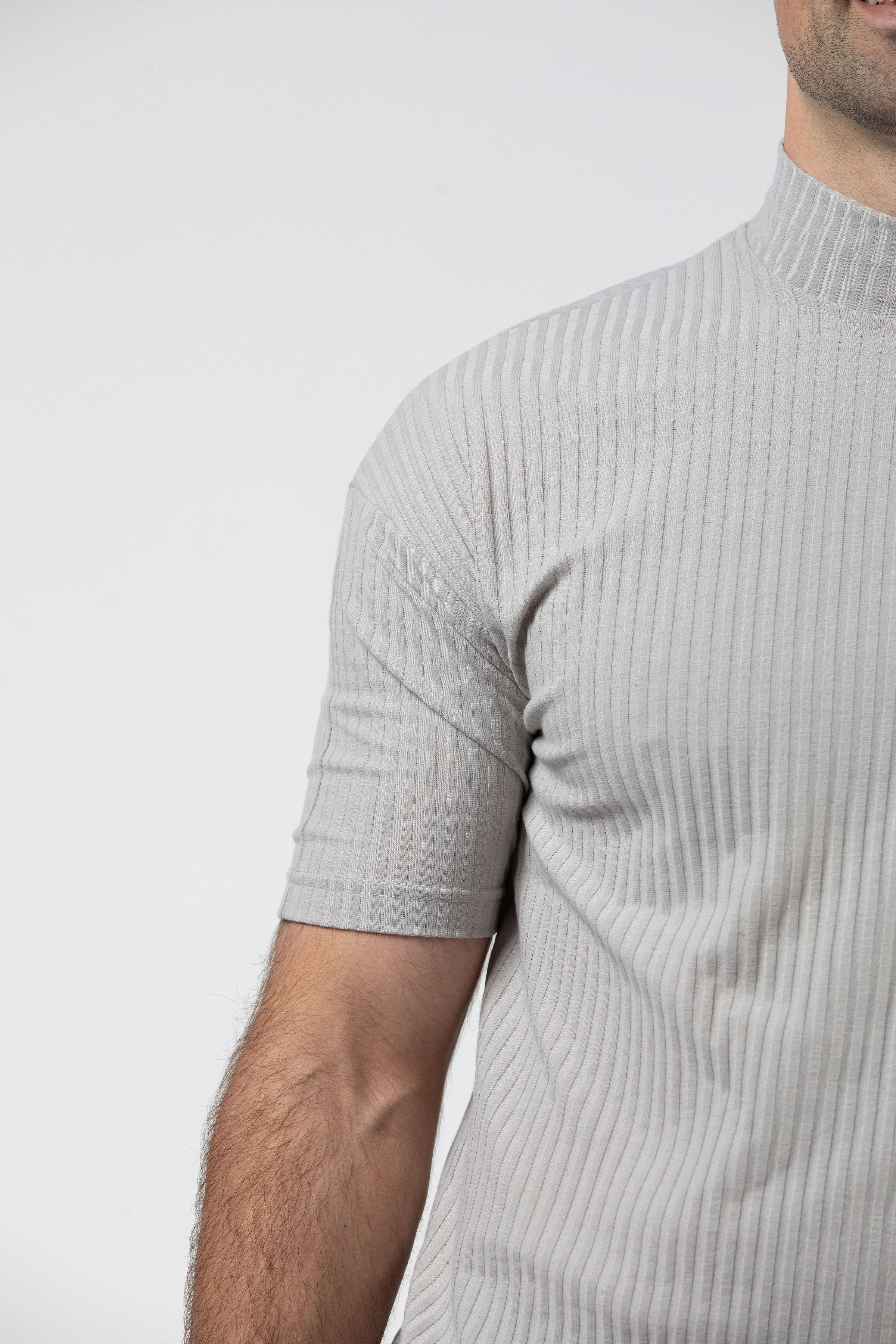 Grey Turtle Neck Tee