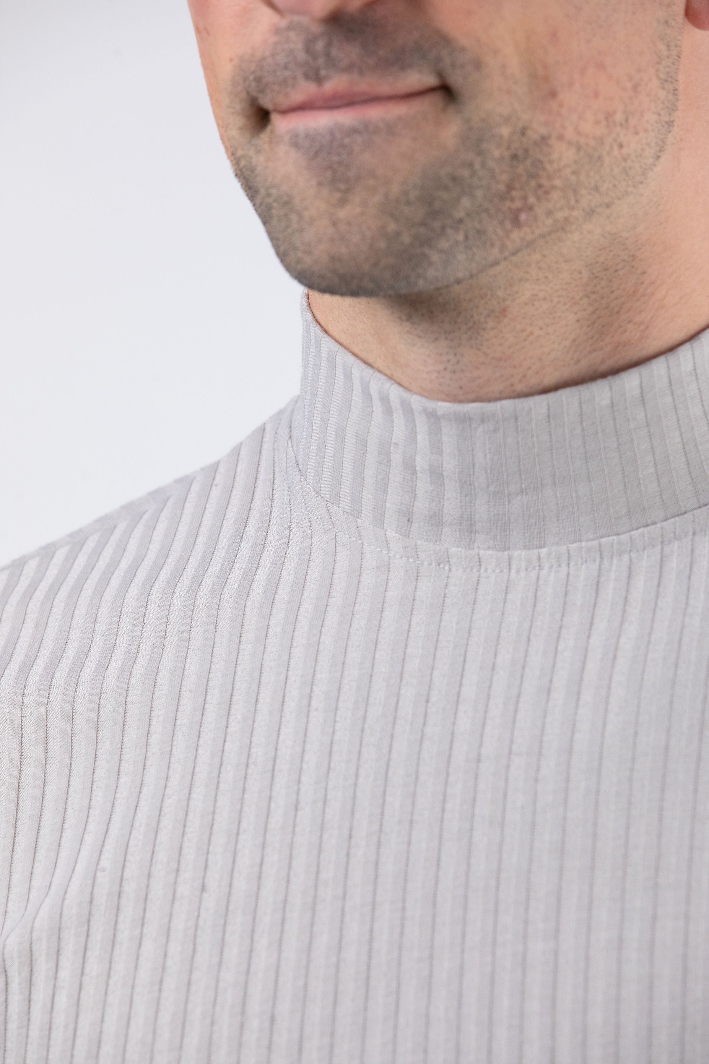 Grey Turtle Neck Tee