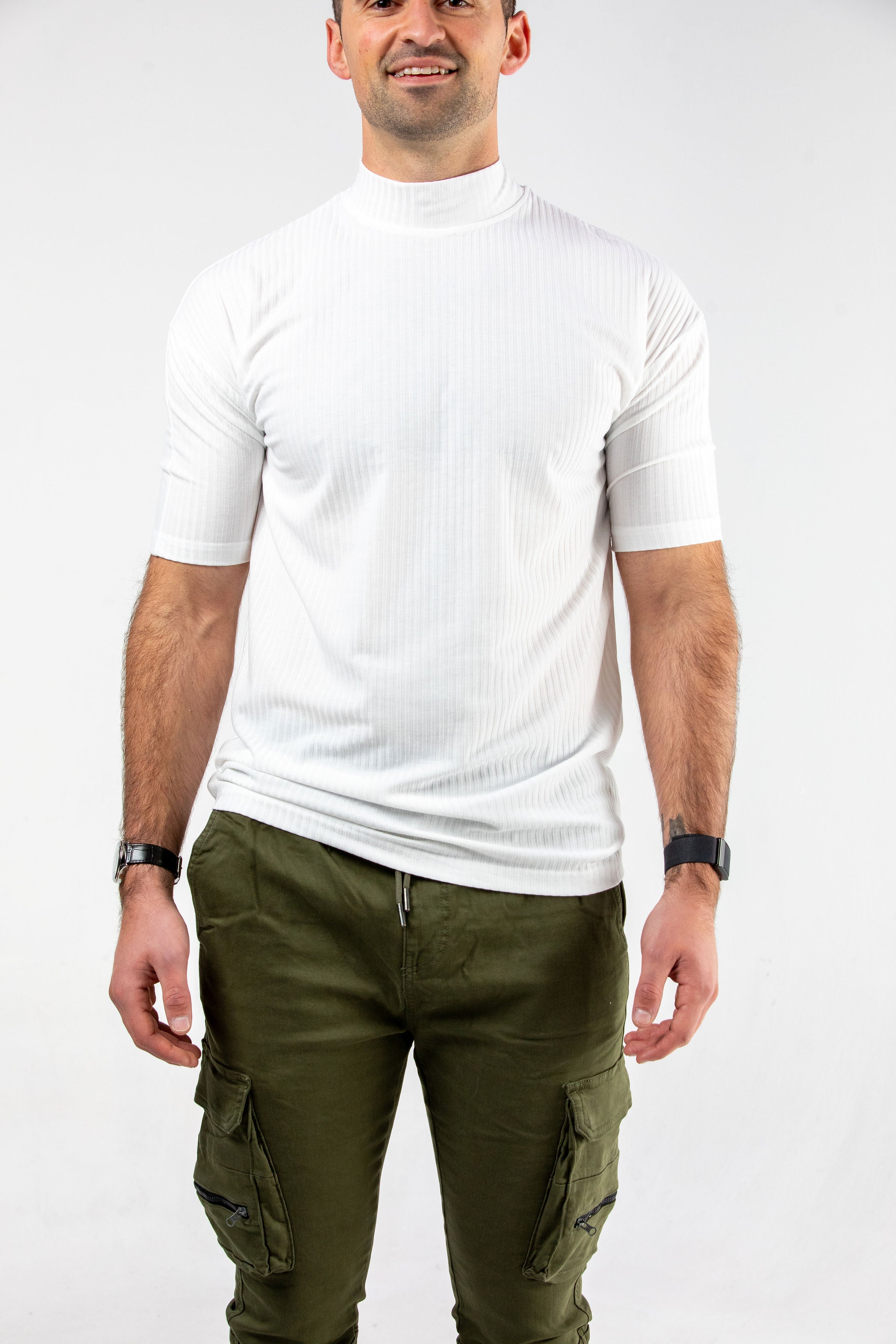 White Turtle Neck Tee