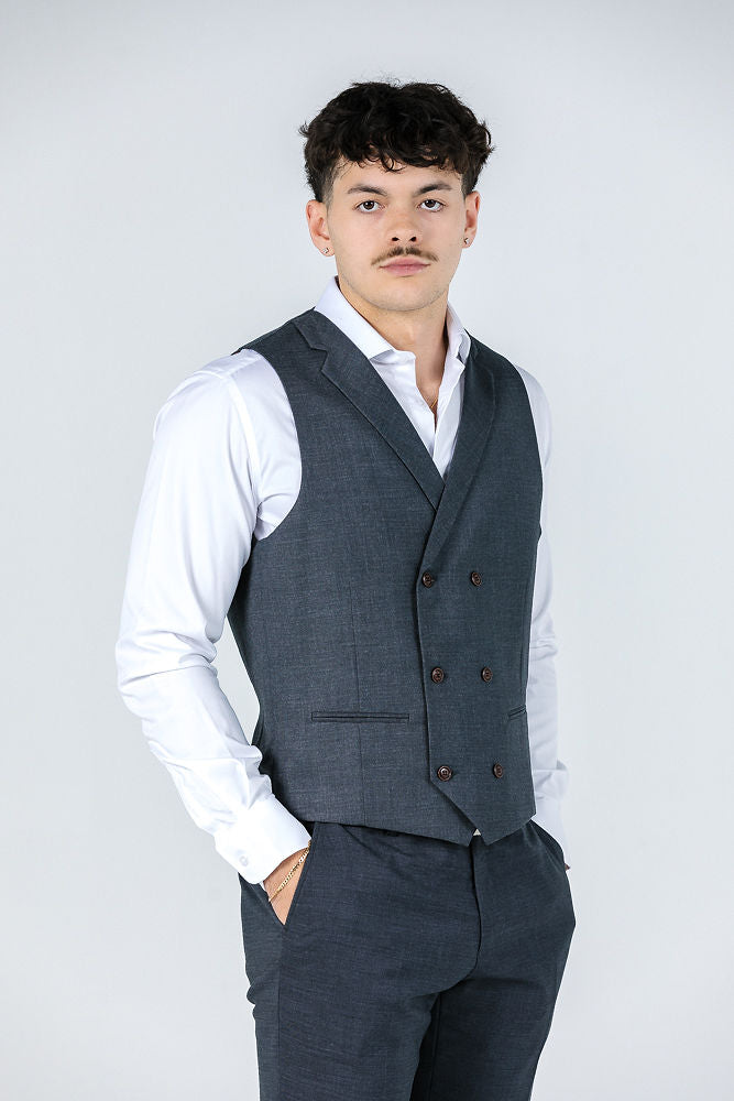 Charcoal Textured Waistcoat Waistcoat